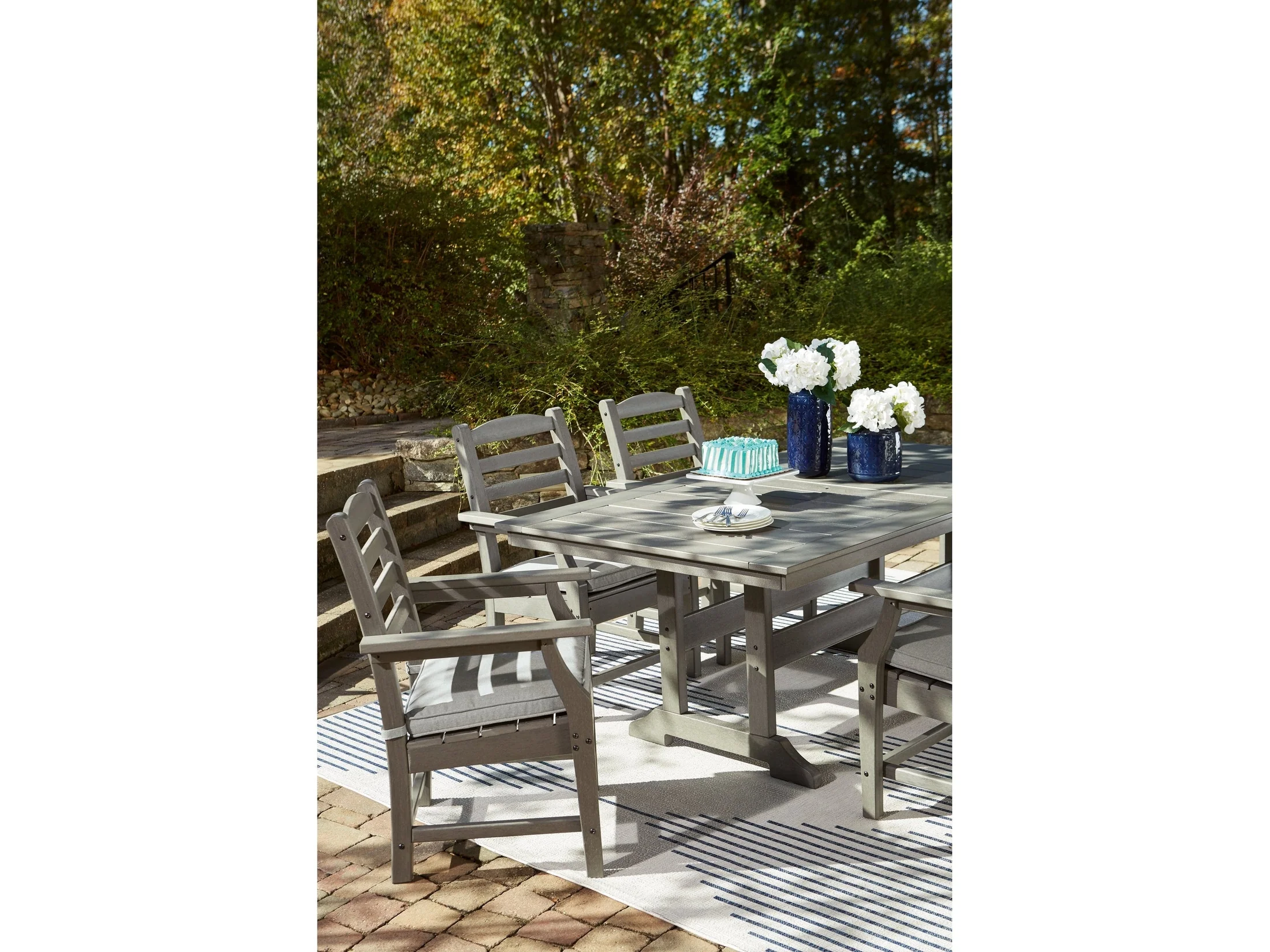 Visola Gray Outdoor Dining Table - Image 13