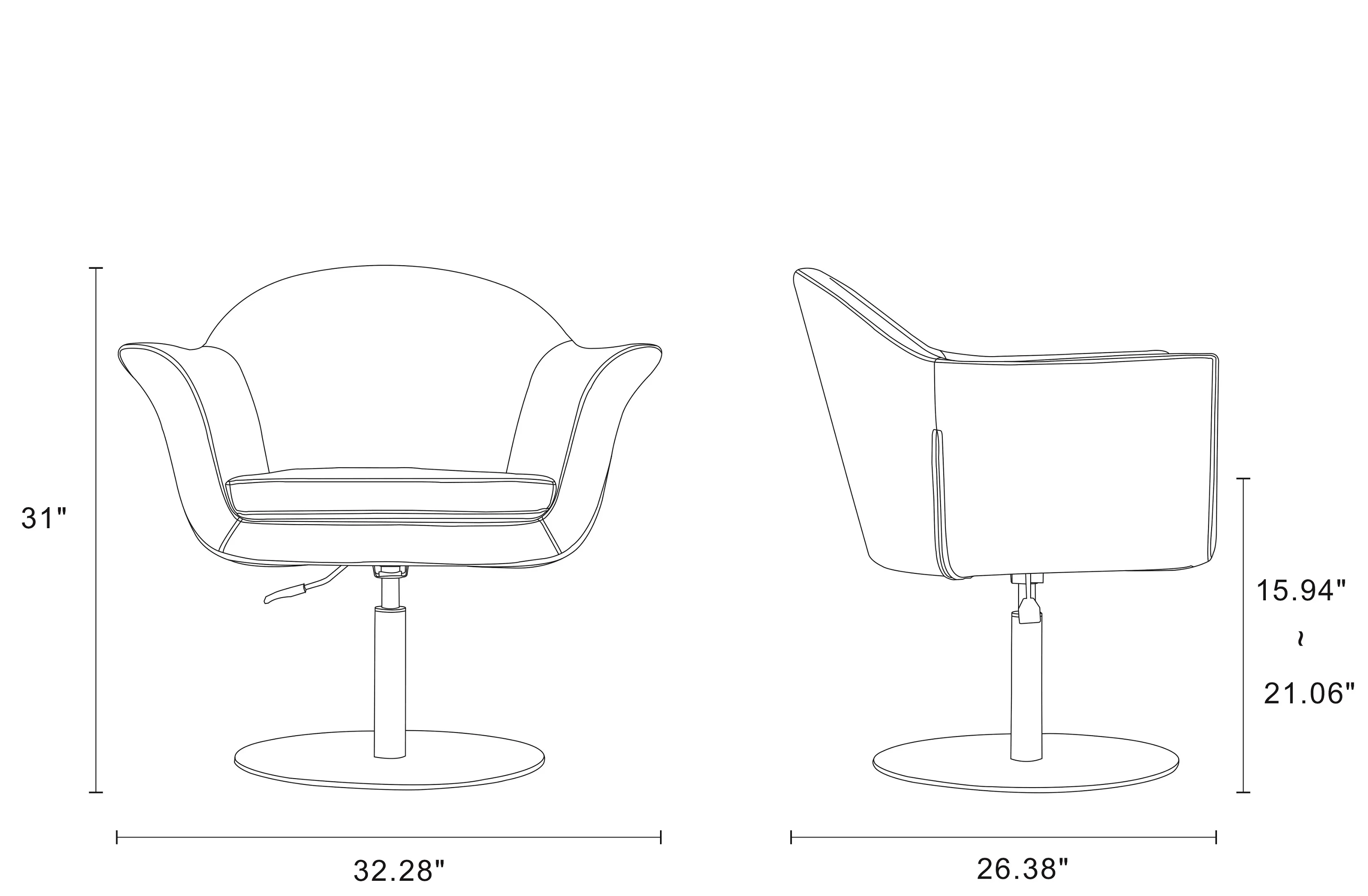 Voyager Swivel Adjustable Accent Chair in Barley and Brushed Metal (set of 2) - Image 2