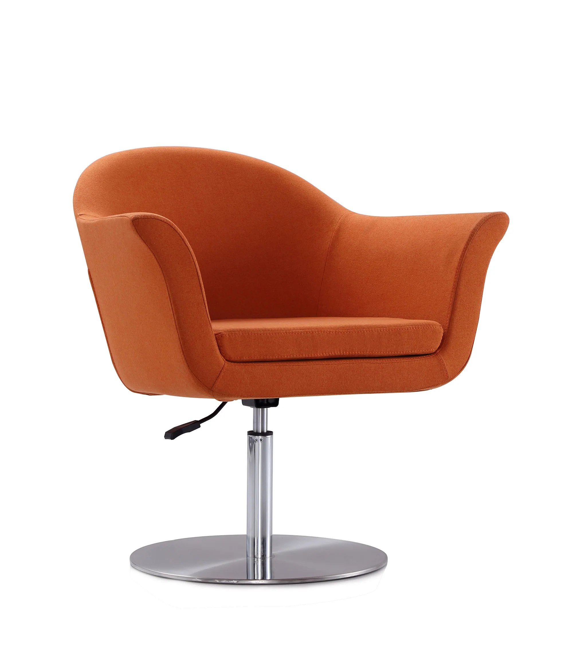 Voyager Swivel Adjustable Accent Chair in Orange and Brushed Metal (set of 2) - Image 3