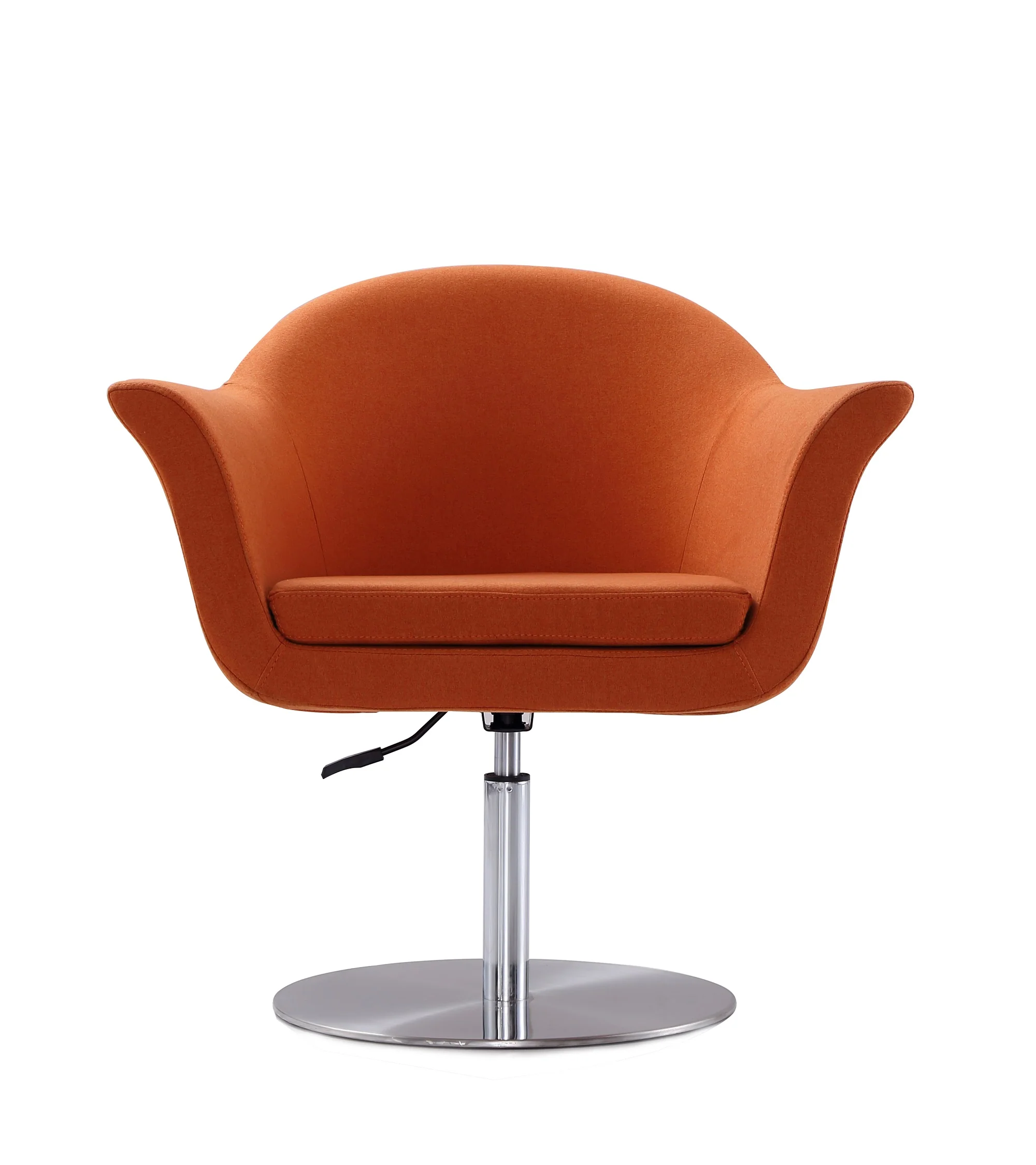 Voyager Swivel Adjustable Accent Chair in Orange and Brushed Metal (set of 2) - Image 4