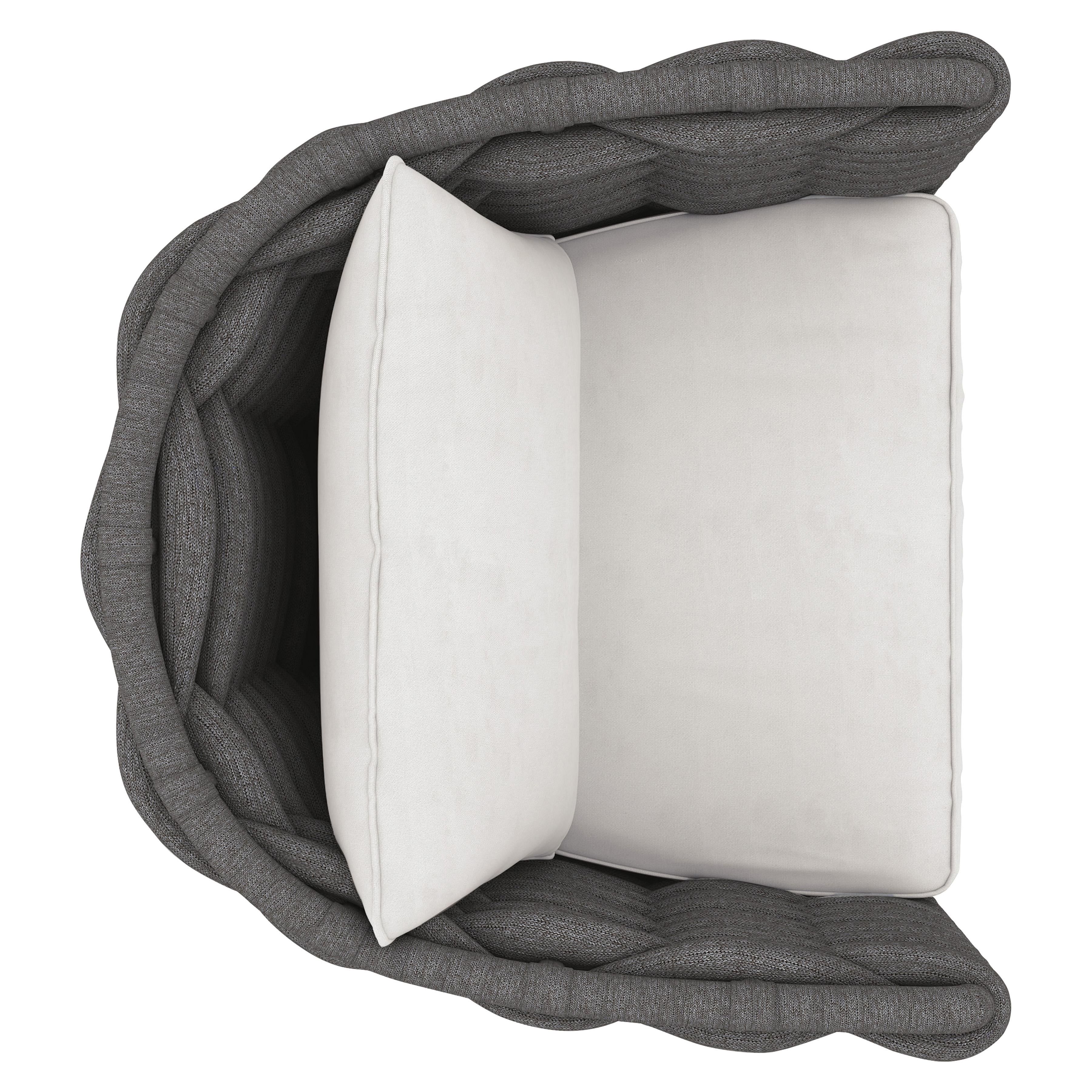 Wailea Cadet Grey/White/Cream Outdoor Swivel Chair - Image 7