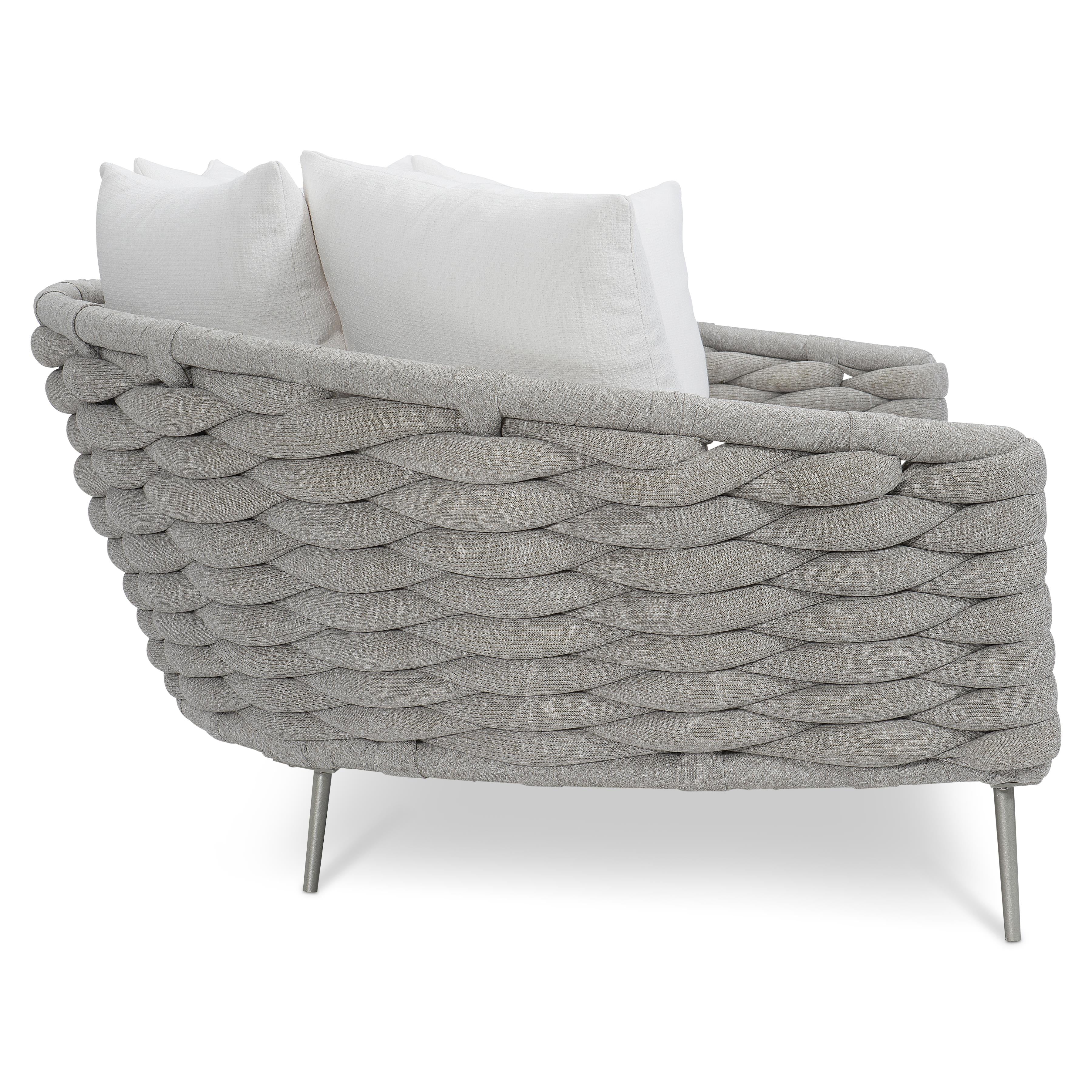 Wailea Nordic Grey/White/Cream Outdoor Daybed - Image 2