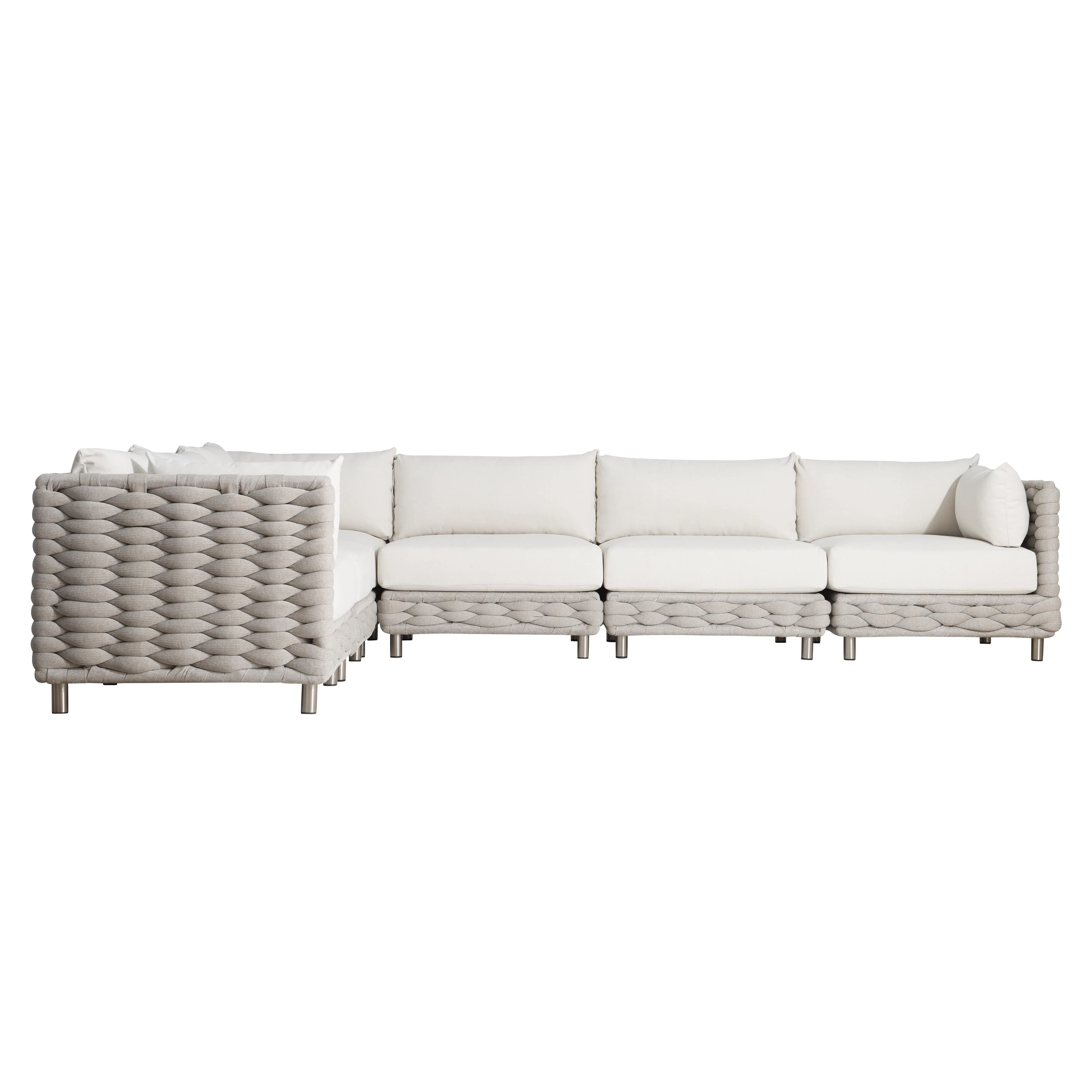 Wailea Nordic Grey/White/Cream Outdoor Sectional - Image 3