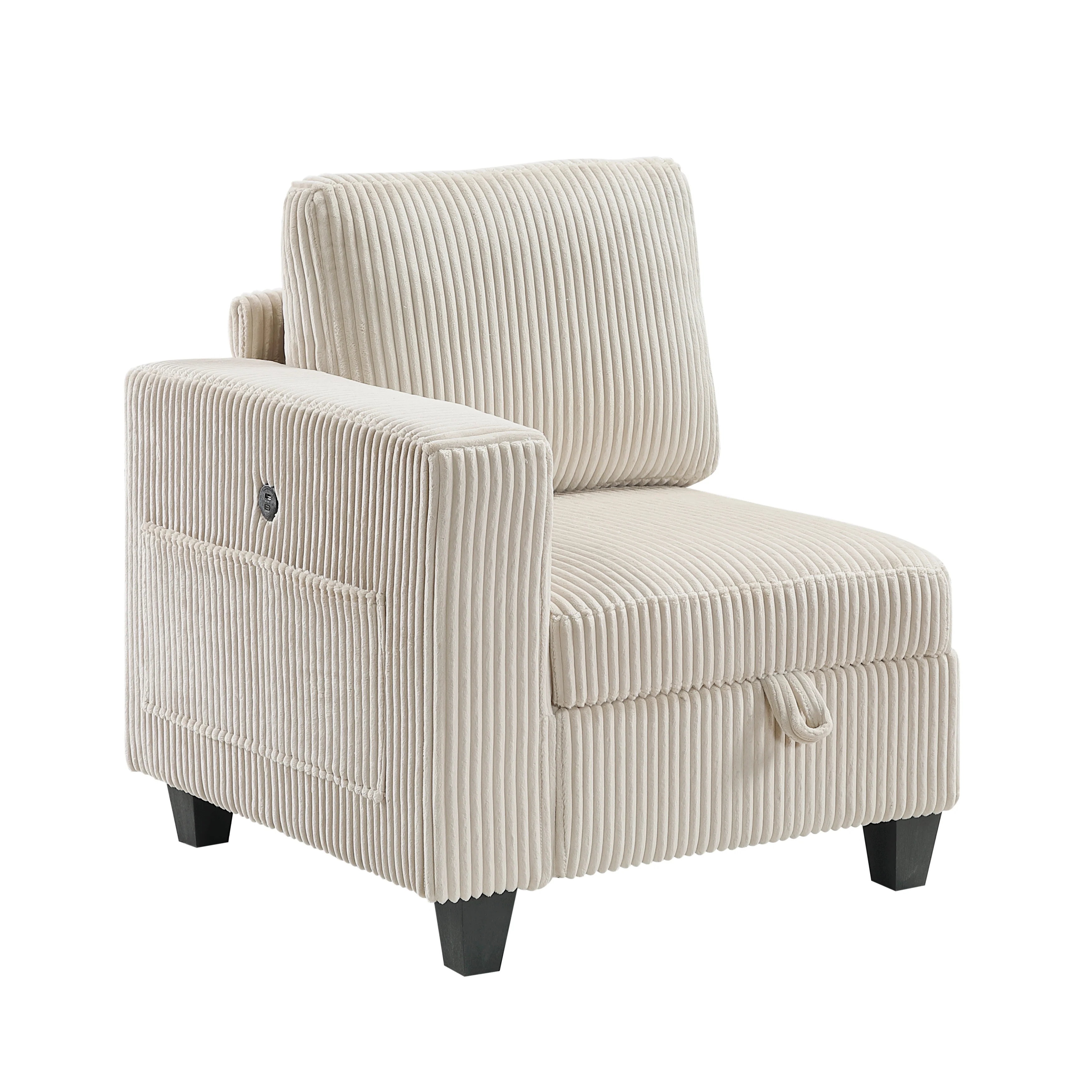 Walterboro Beige 6-Piece Sectional with Storage, Storage Pouches and Charging Ports - Image 5