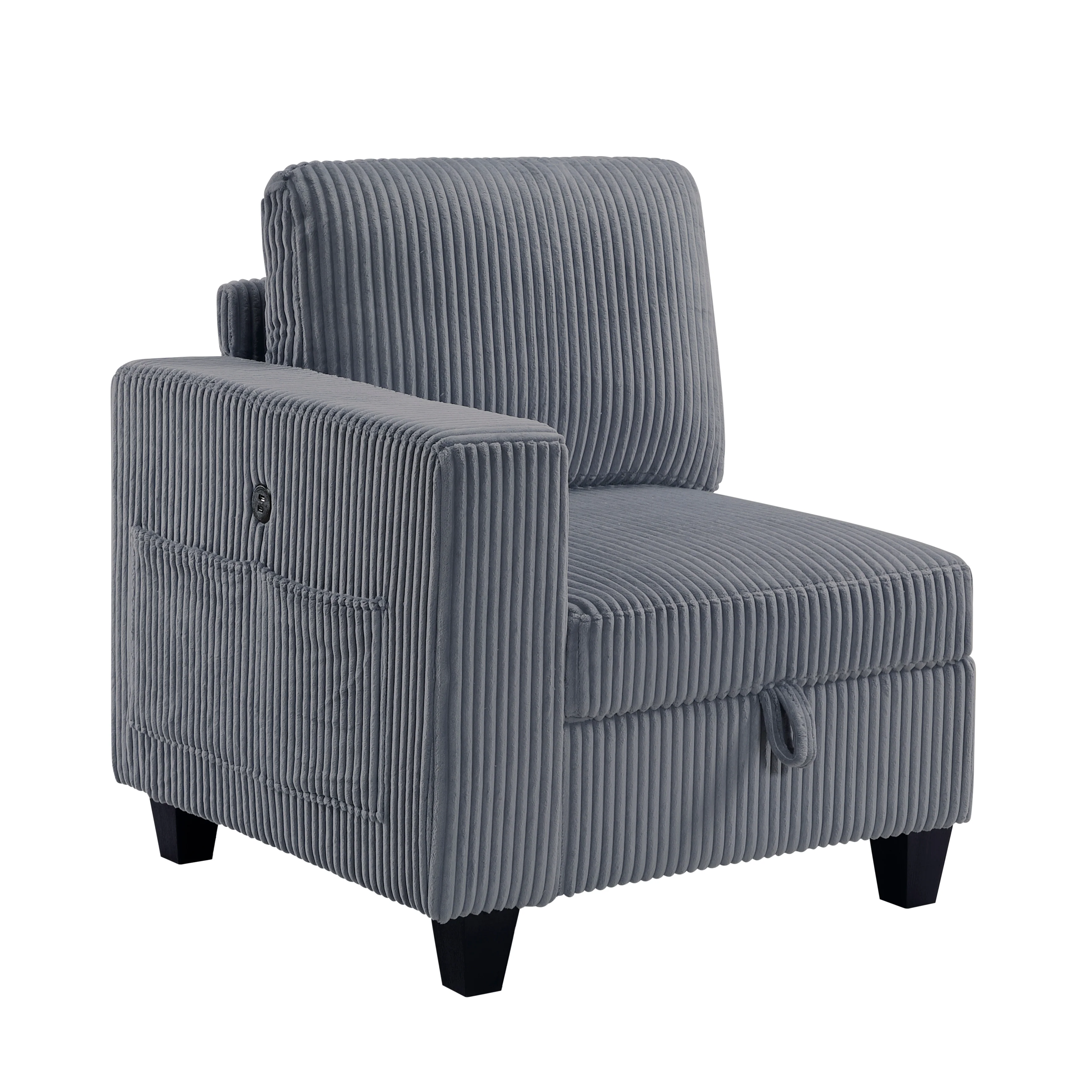 Walterboro Dark Gray 7-Piece Sectional with Storage, Storage Pouches and Charging Ports - Image 5