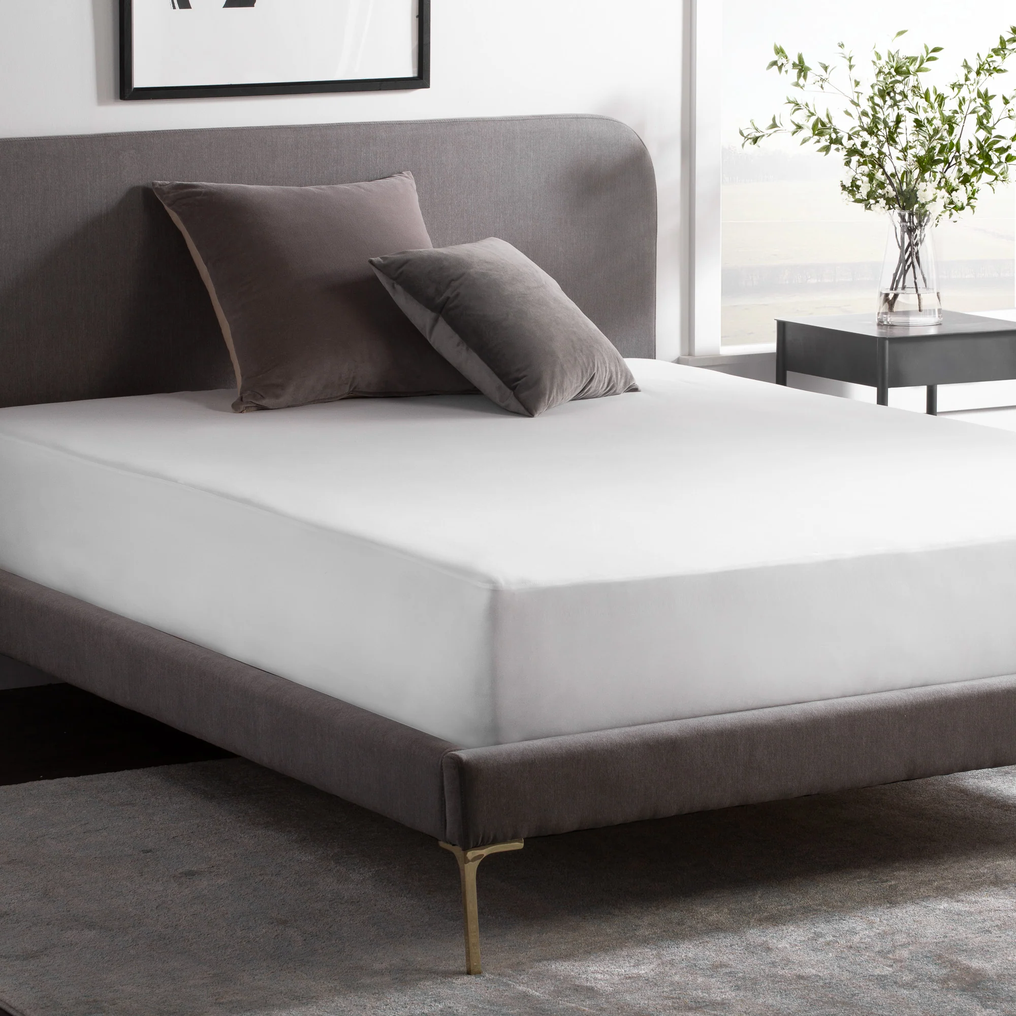 Waterproof Jersey White Queen Mattress Protector - Image 2