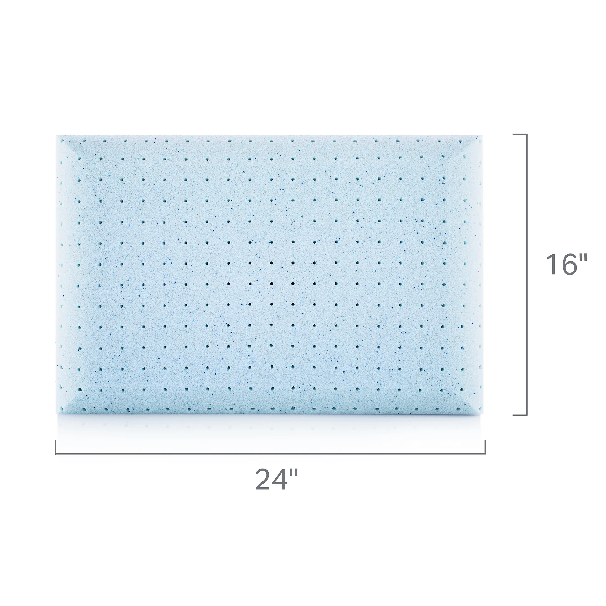 Weekender White/Blue Standard Gel Memory Foam Pillow + Reversible Cooling Cover - Image 4