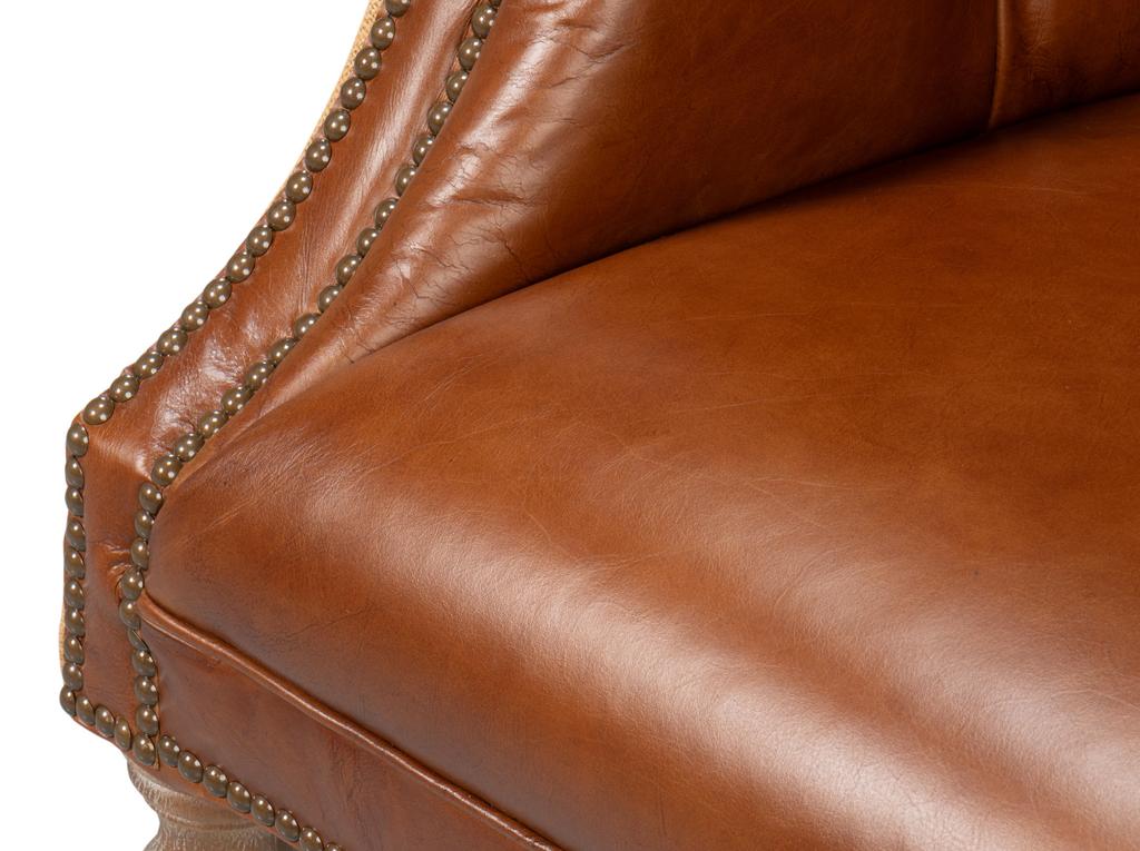Welsh Brown Leather & Jute Chair - Image 7