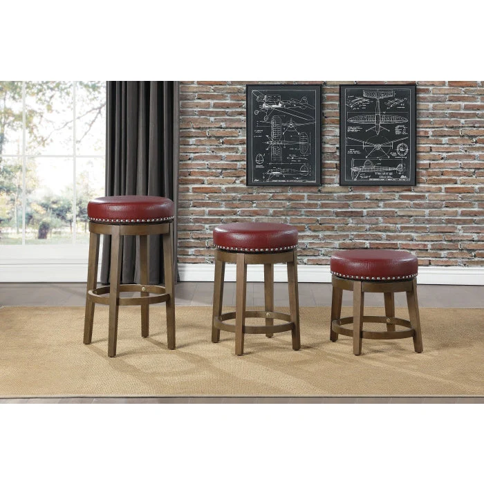 Westby Red/Brown Round Swivel Counter Height Stool (Set of 2) - Image 6