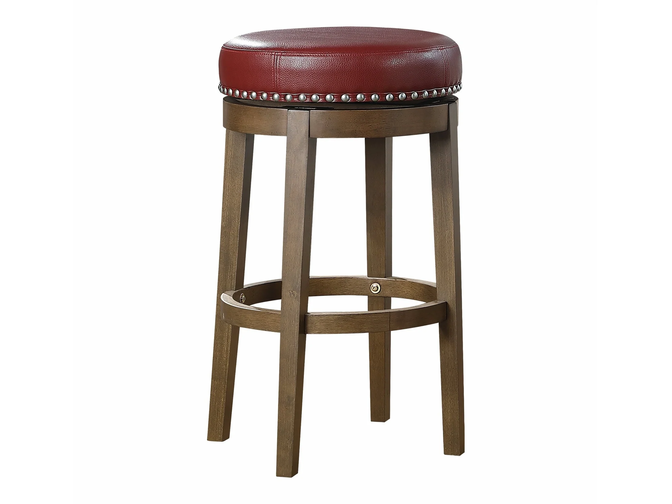 Westby Red/Brown Round Swivel Pub Height Stool (Set of 2) - Image 2