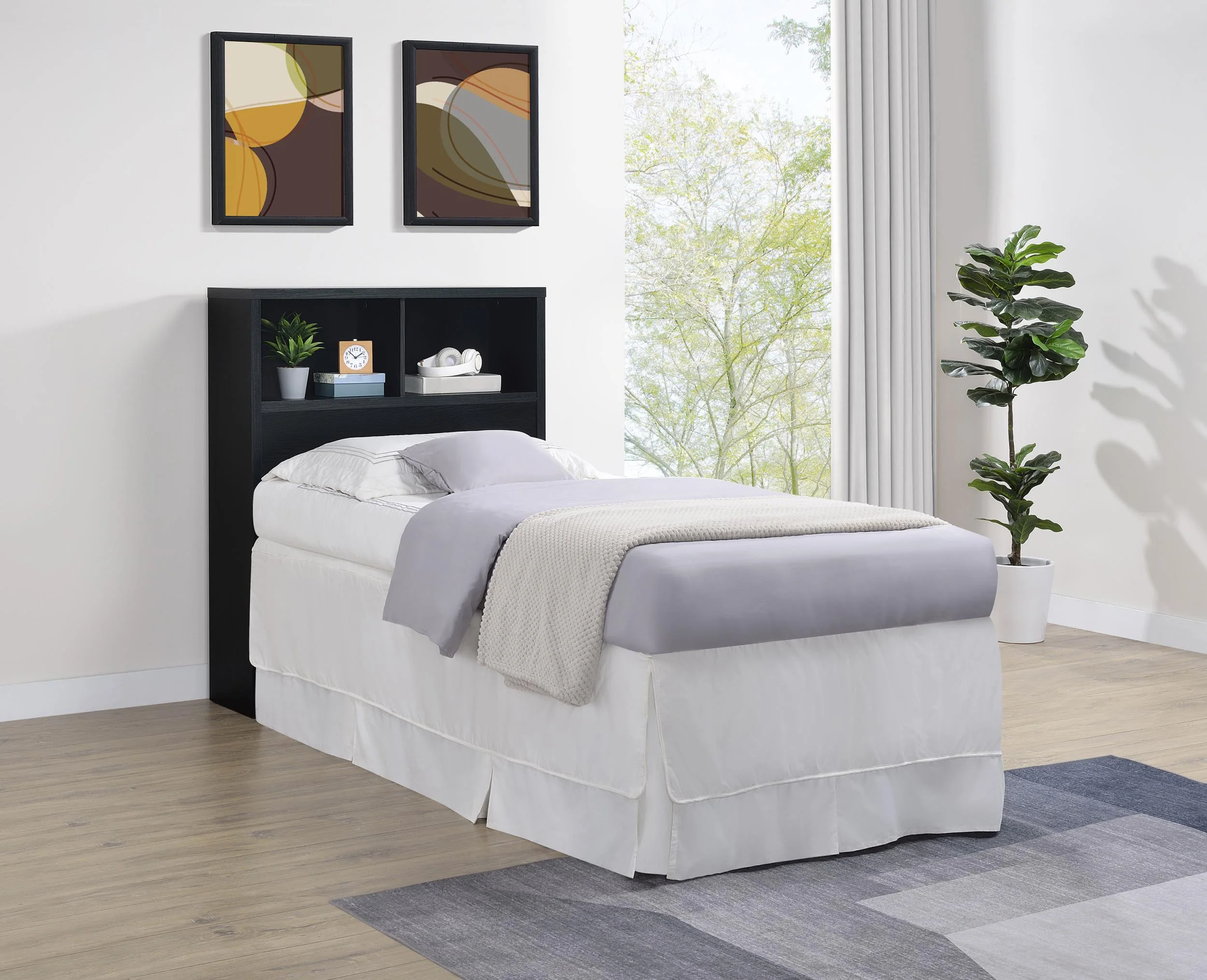 Westpark Black 49-inch Twin Bookcase Headboard - Image 2