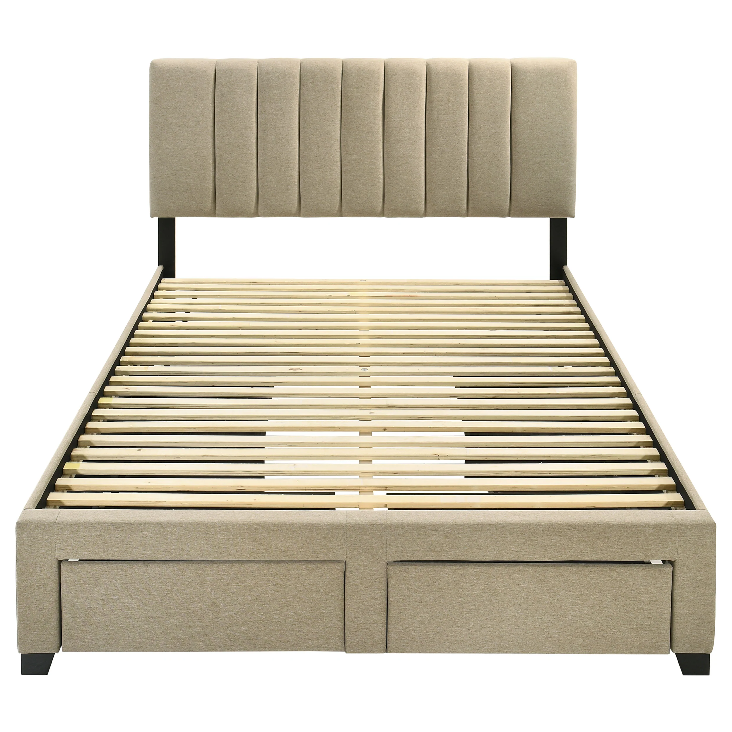 Wheatland Light Brown 4-drawer Upholstered Eastern King Storage Bed - Image 6