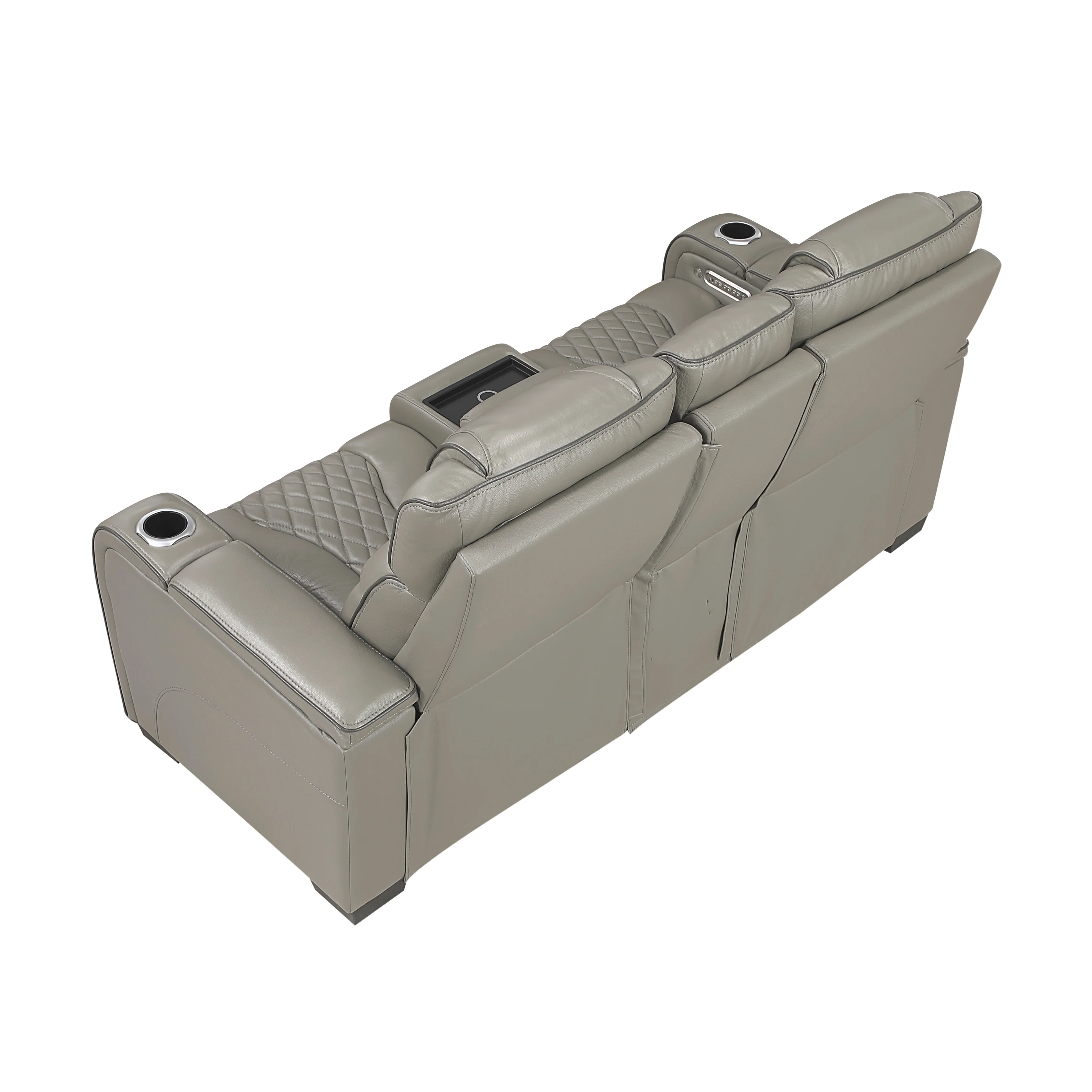 Whiselle Gray Power Double Reclining Loveseat - Image 3