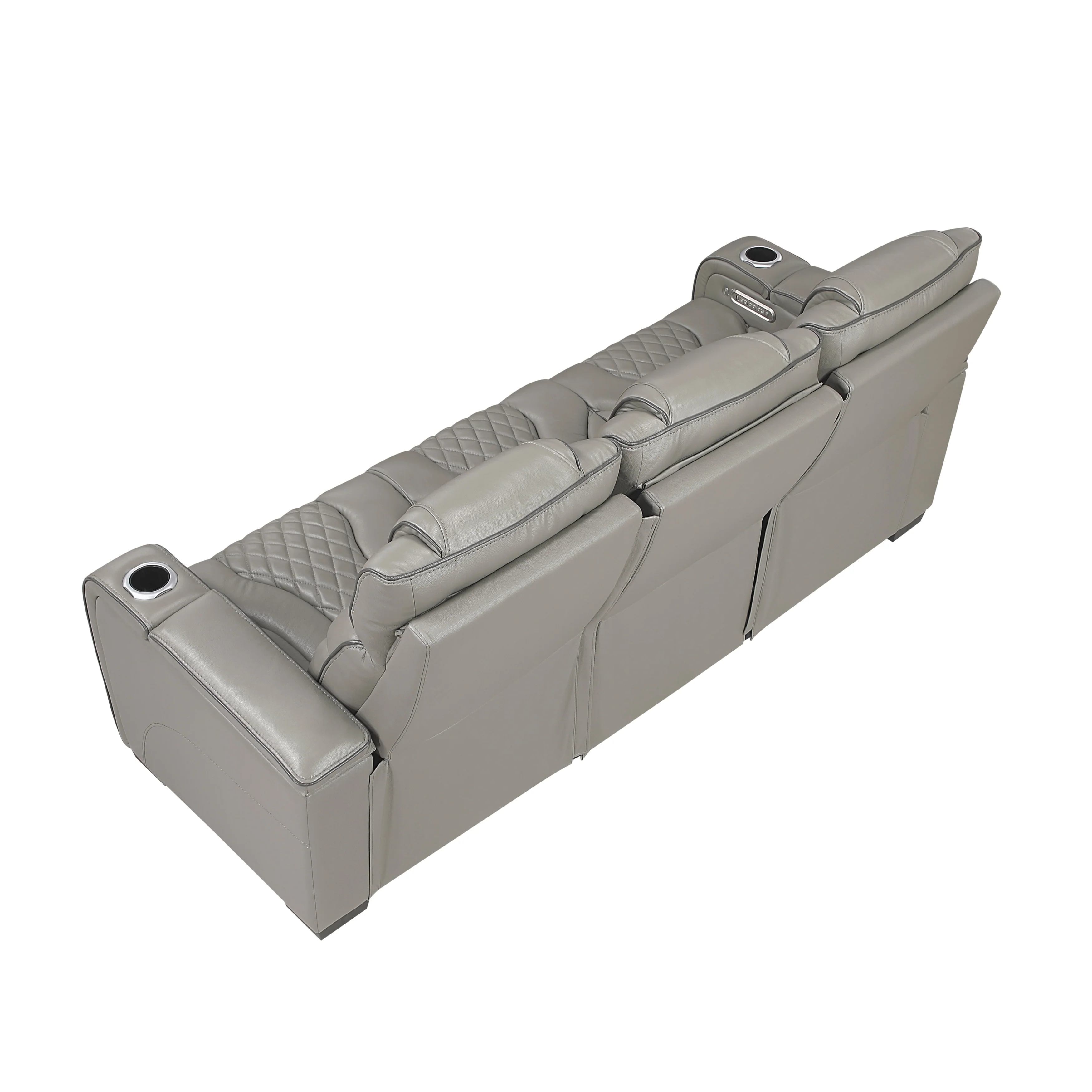 Whiselle Gray Power Double Reclining Sofa - Image 3