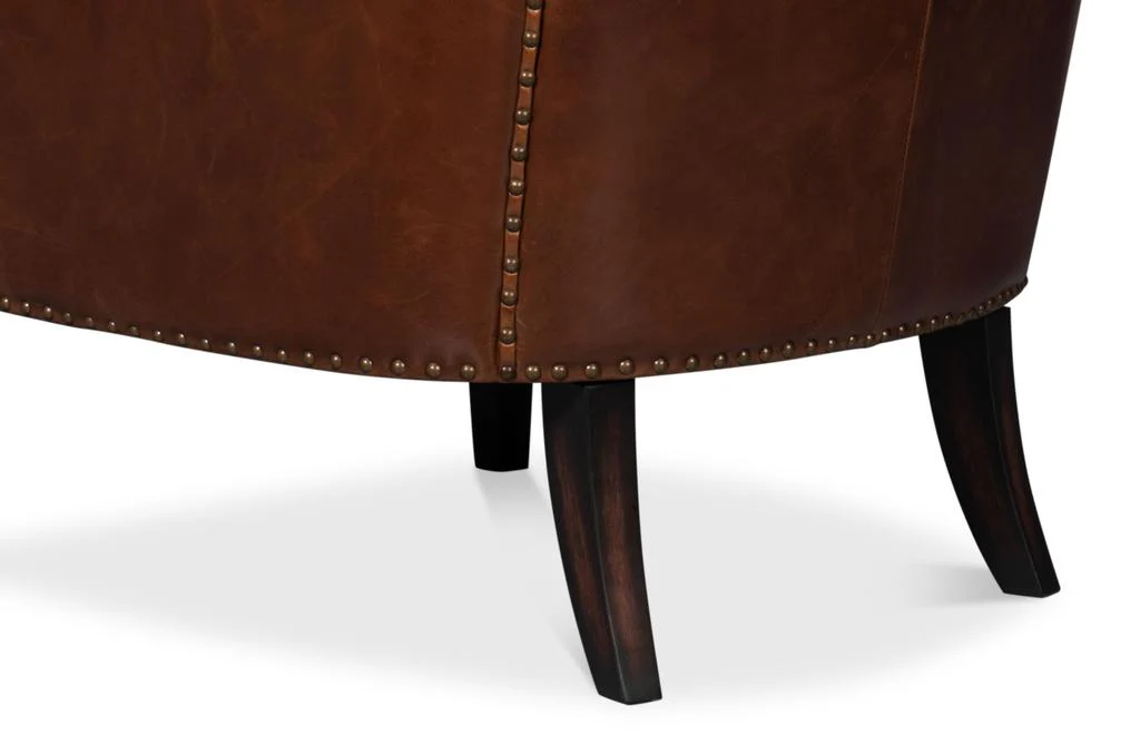 Whitney Brown Distilled Leather Chair - Image 11
