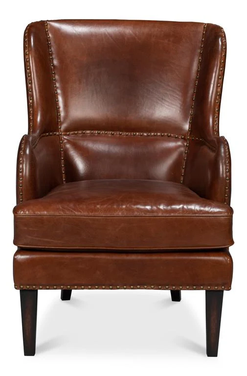 Whitney Brown Distilled Leather Chair - Image 2