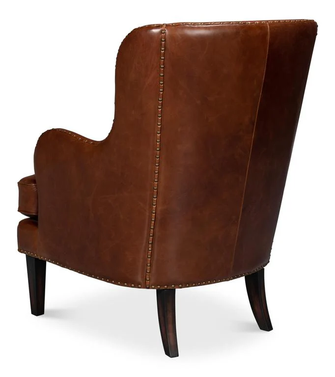 Whitney Brown Distilled Leather Chair - Image 4
