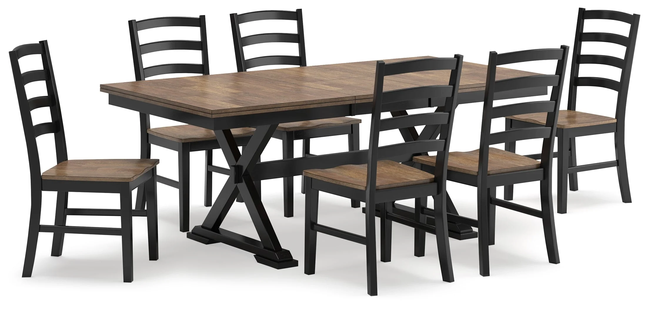 Wildenauer Brown/Black Extension Dining Table w/6 Chairs (Online Special Price) - Image 2
