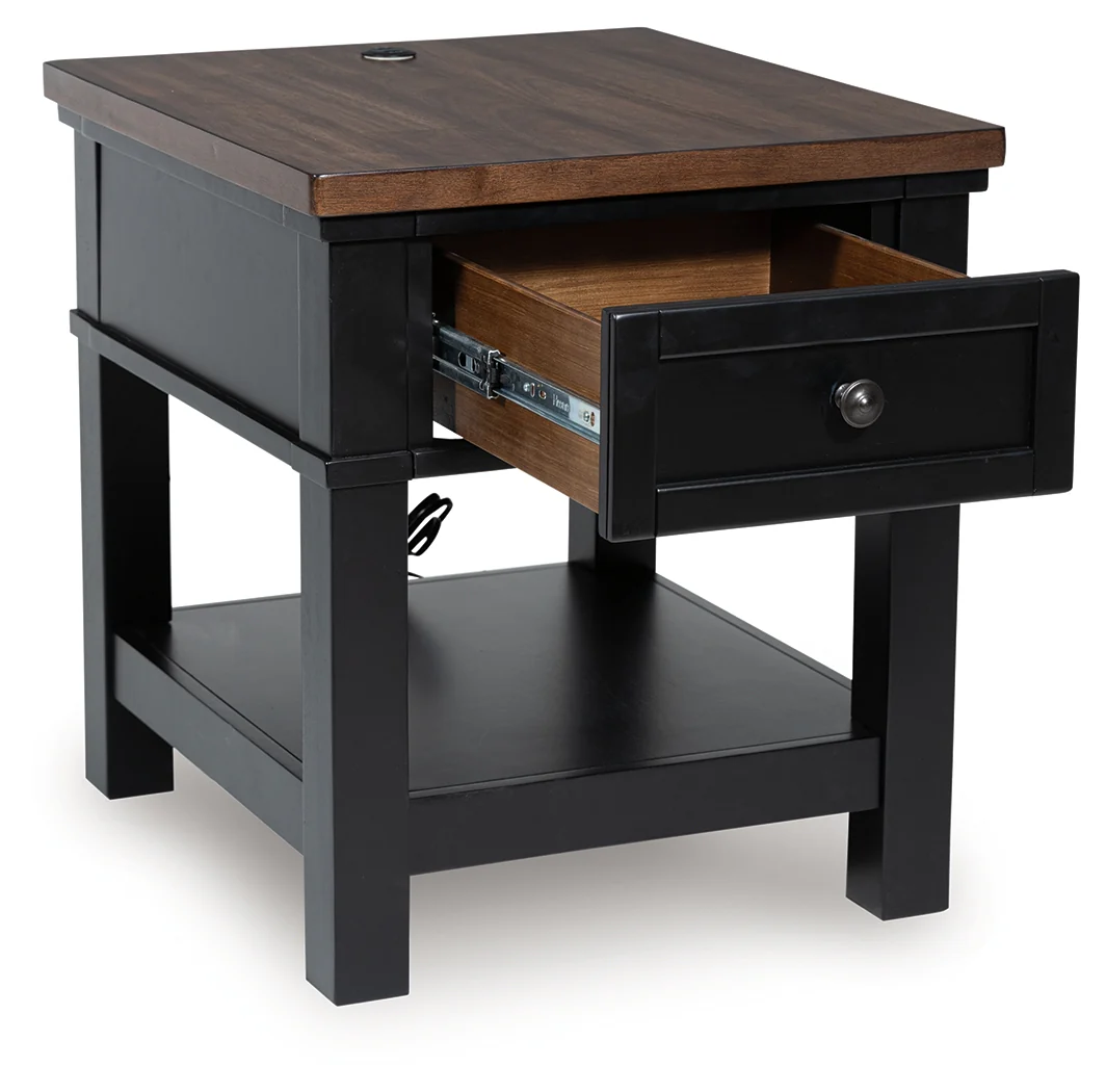 Wildenauer Brown/Black Rectangular End Table - Image 3