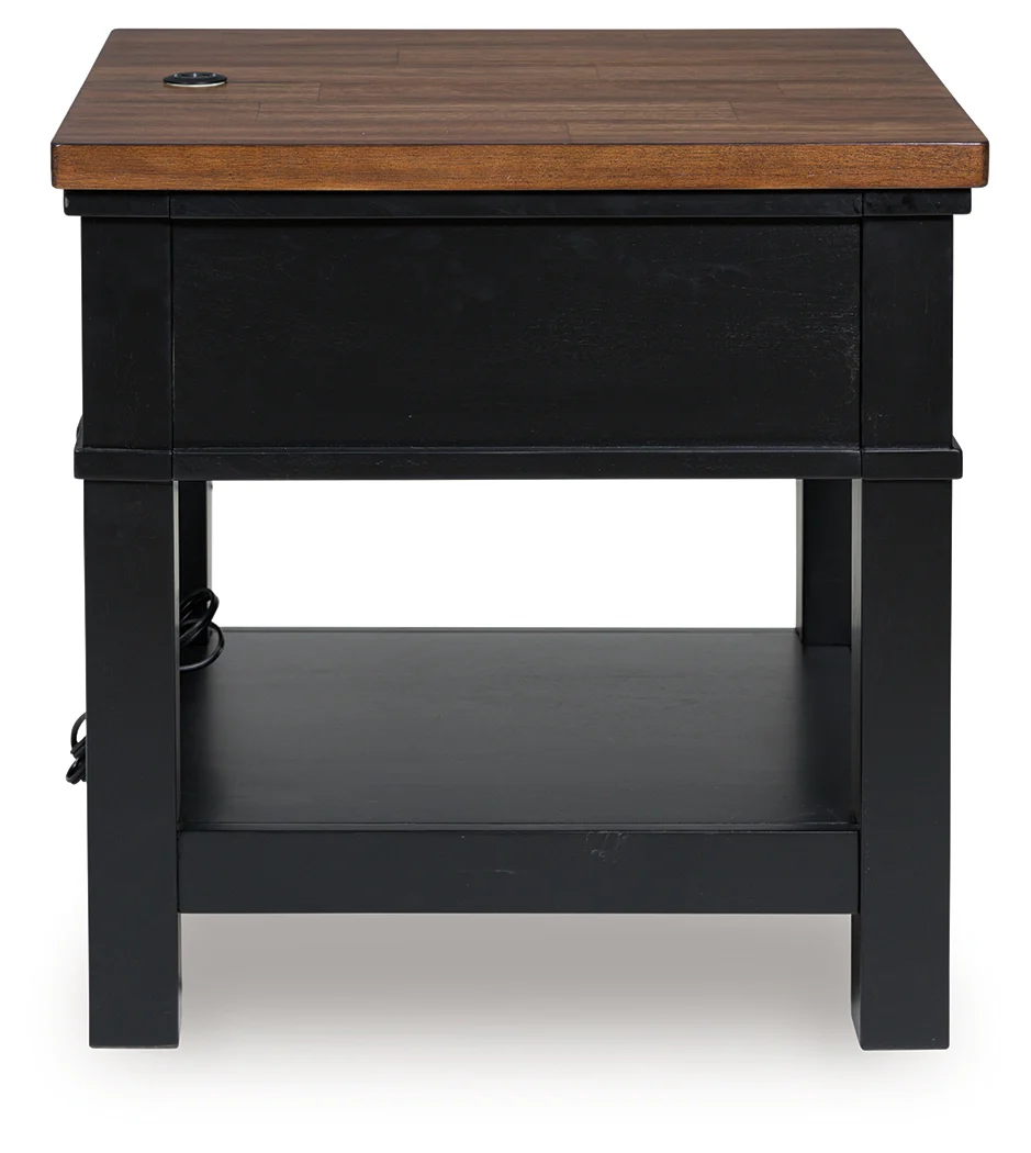 Wildenauer Brown/Black Rectangular End Table - Image 5