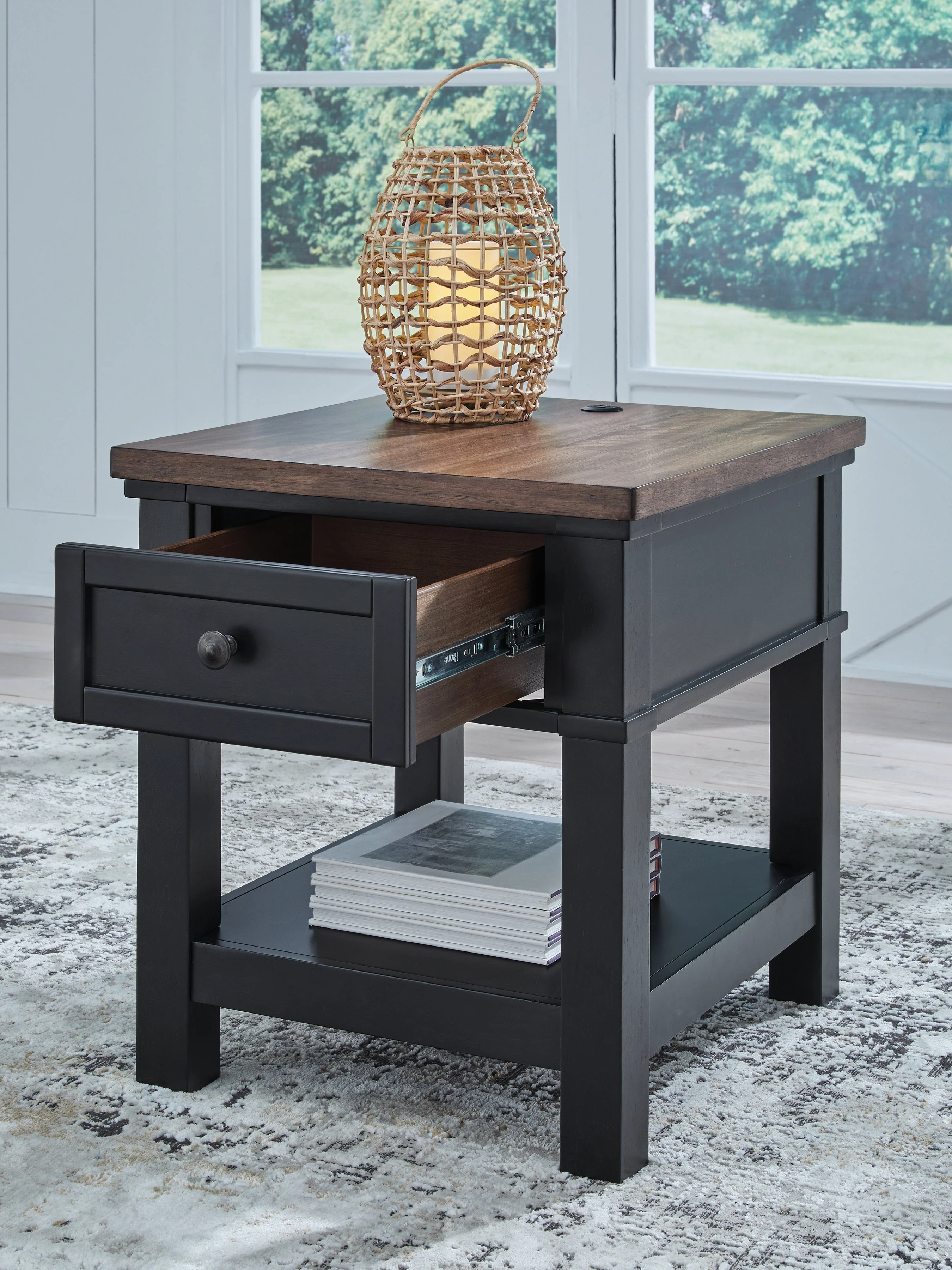 Wildenauer Brown/Black Rectangular End Table (Online Special Price) - Image 7