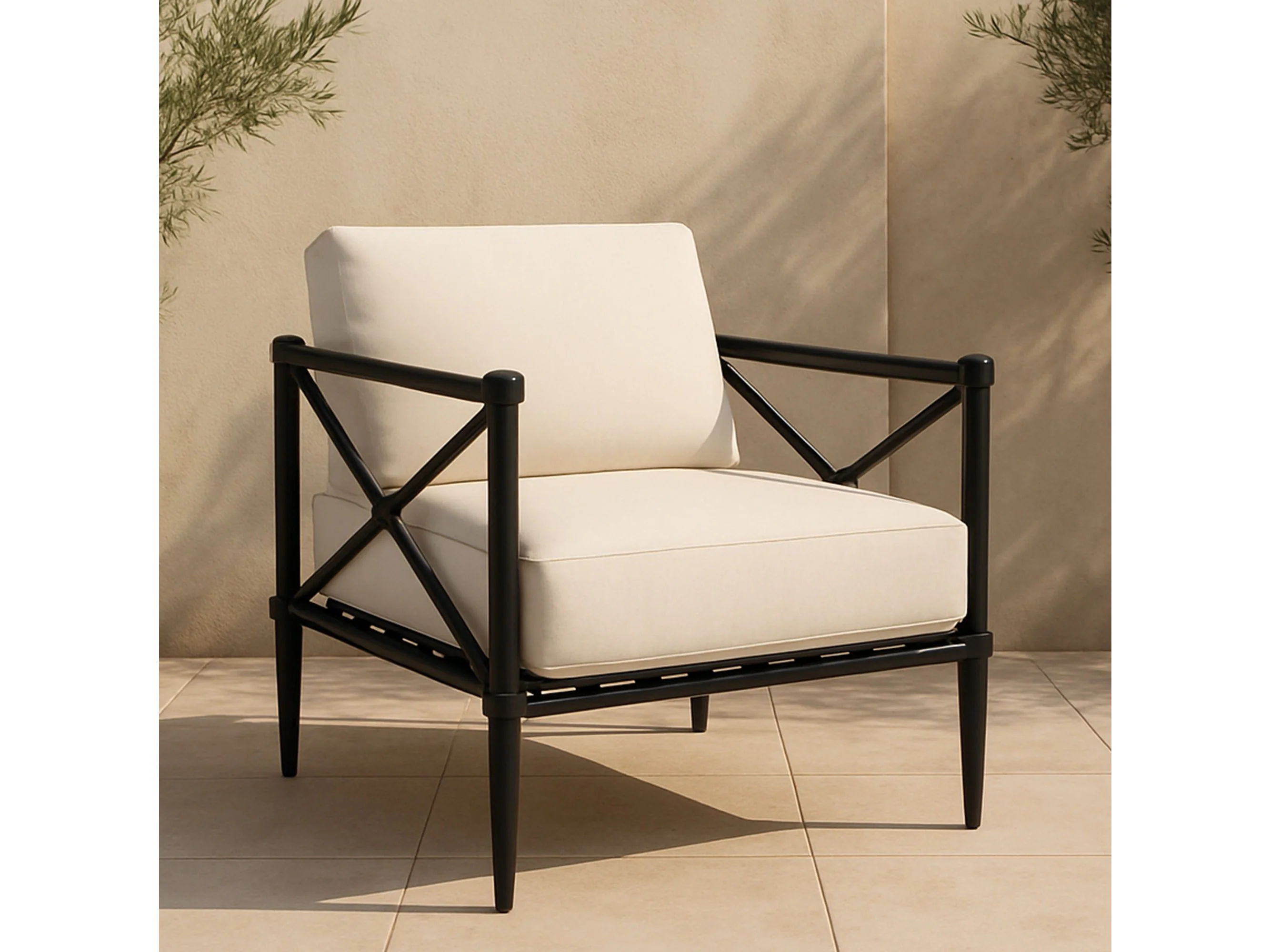 Willow Cream Outdoor Accent Chair