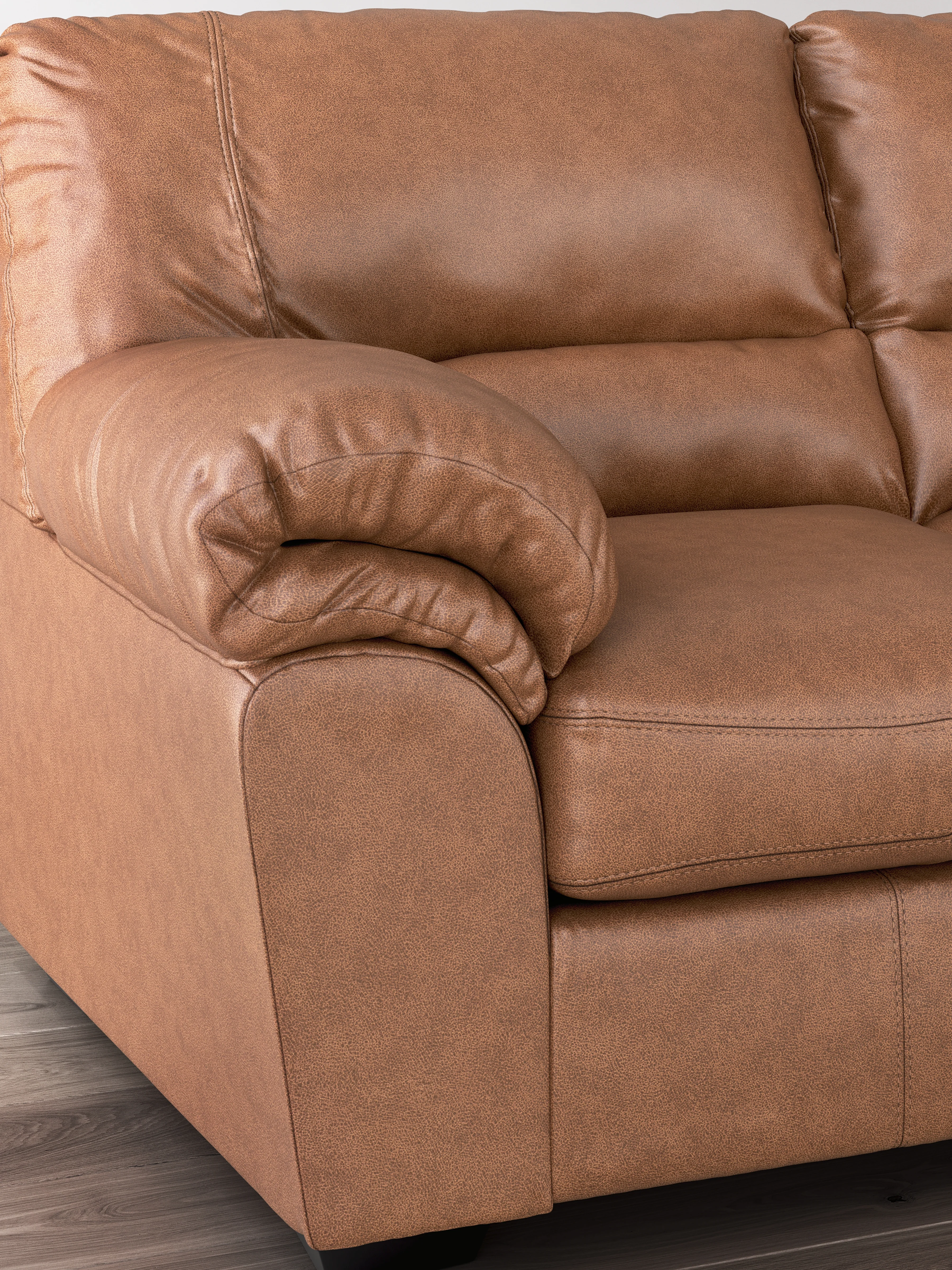 WillowBend Caramel Loveseat - Image 8