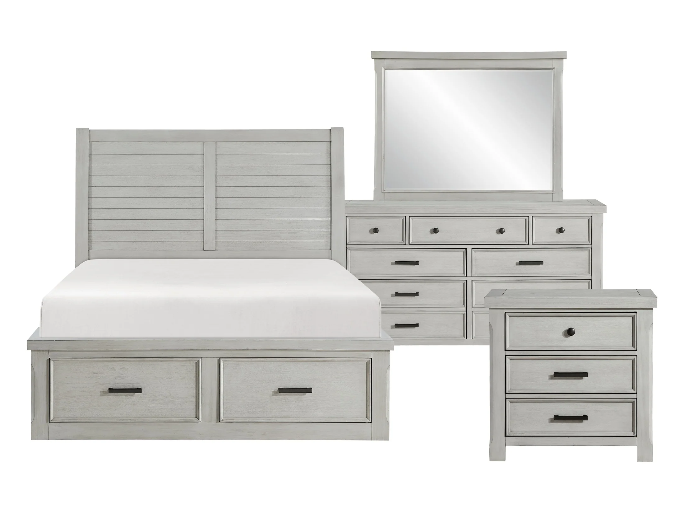 Willowbrook Light Gray 4-Piece Queen Bedroom Set