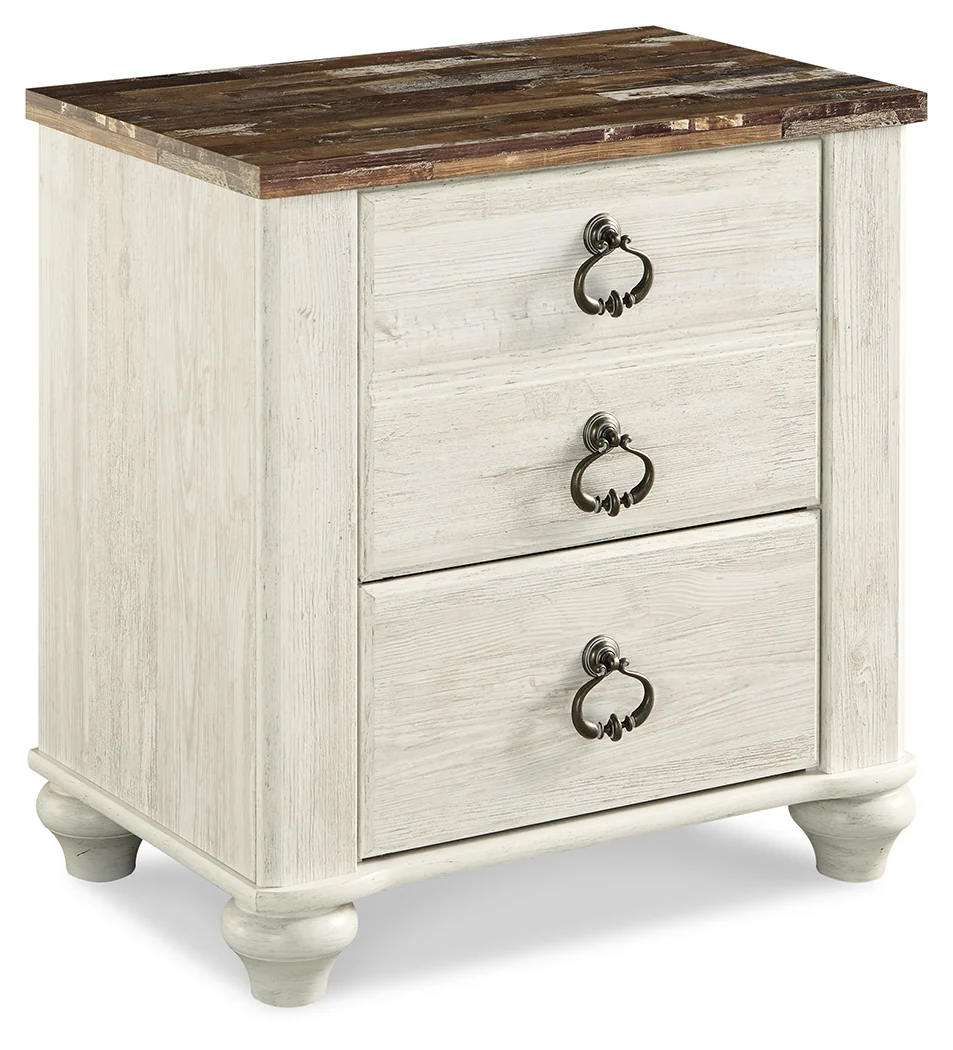 Willowton Whitewash Full Panel Bedroom Set with Storage and Nightstand - Image 3