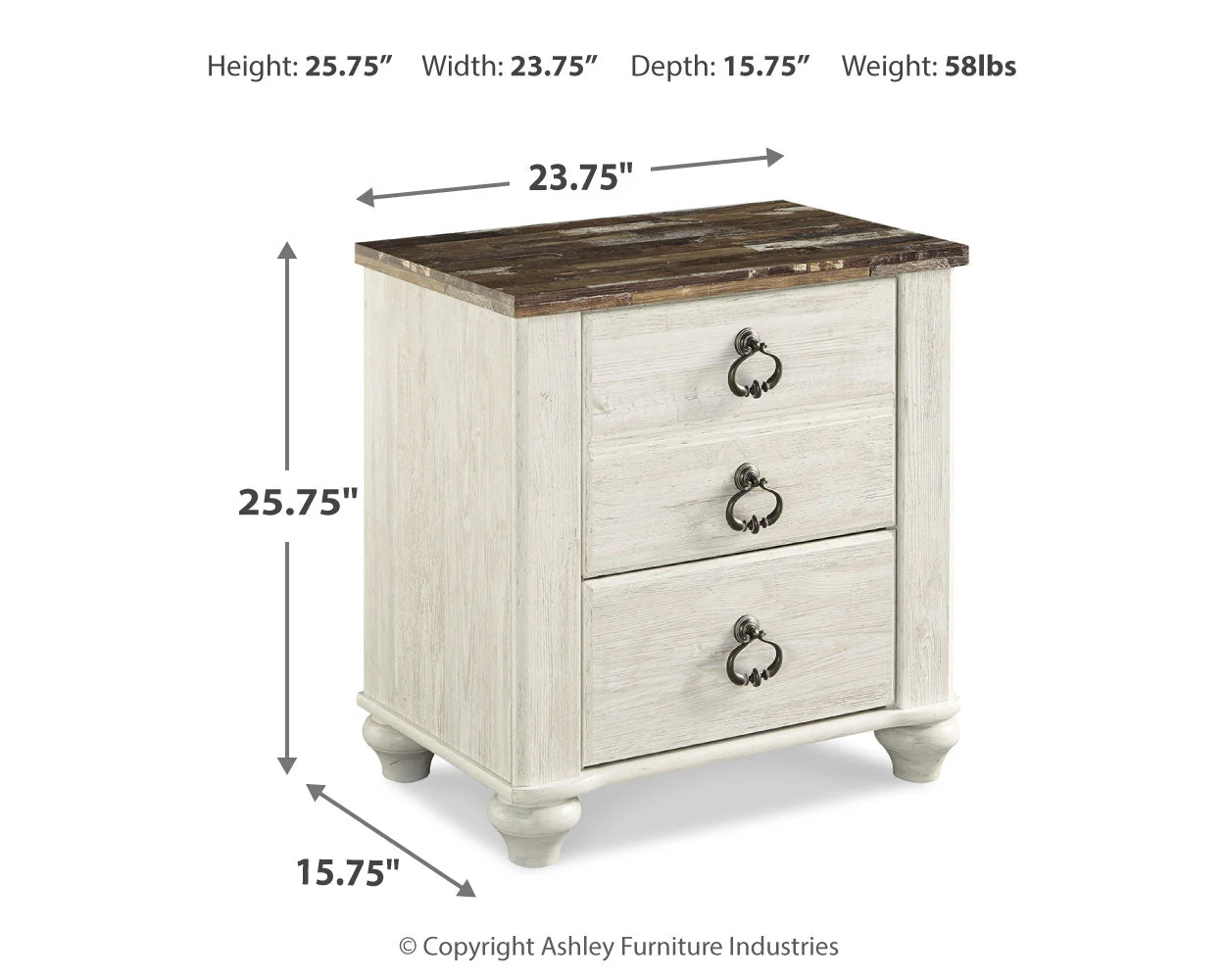 Willowton Whitewash Queen Bed & Dresser & Mirror & Chest (Online Special Price) - Image 10