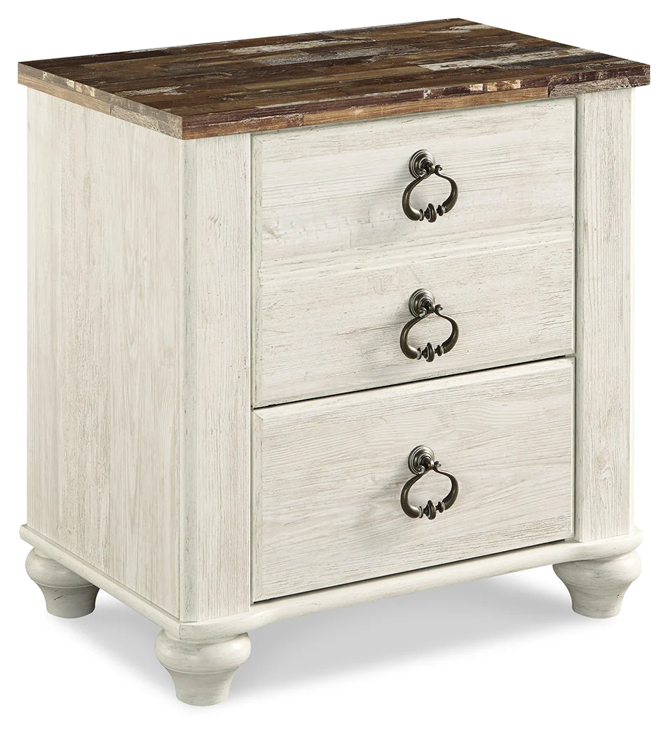 Willowton Whitewash Queen Sleigh Bed & Dresser & Nightstand (Online Special Price) - Image 4