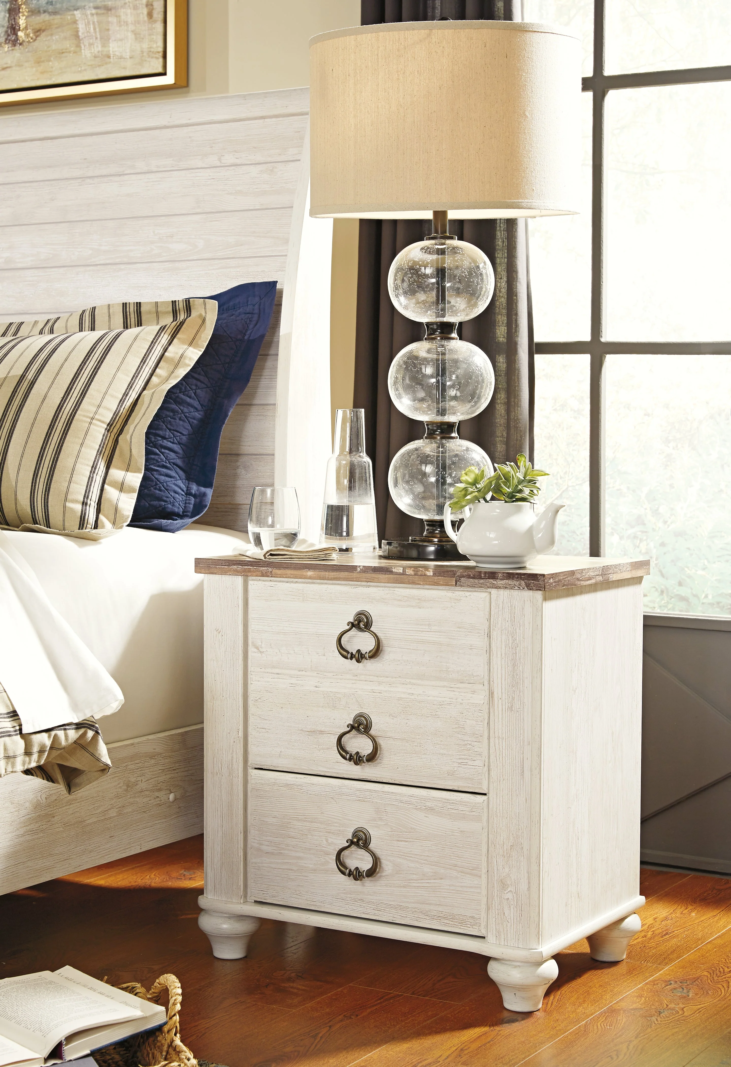 Willowton Whitewash Twin Bedroom Set with Storage, Dresser, Mirror, Chest and Nightstand (Online Special Price) - Image 13