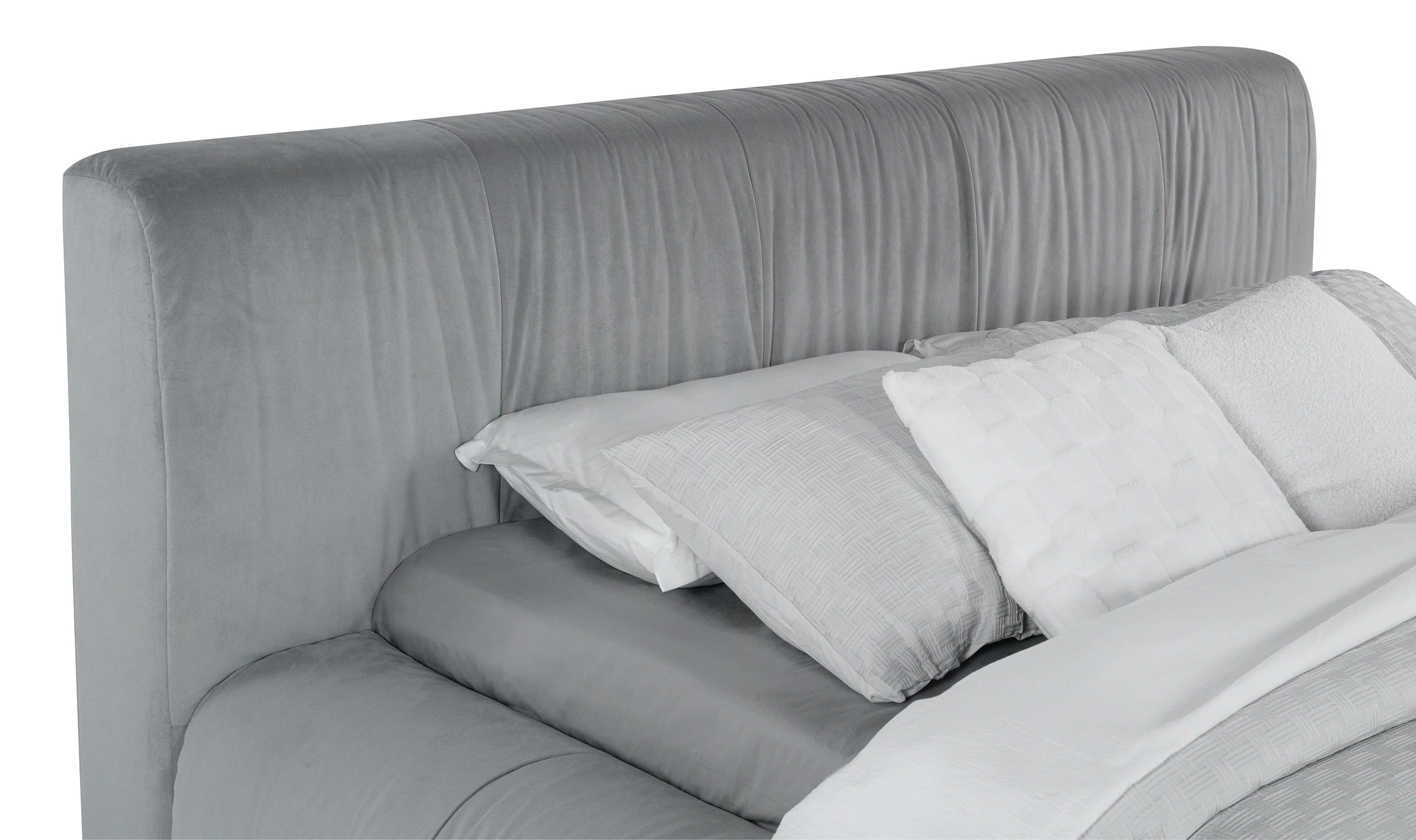 Wilshire Grey Queen Upholstered Platform Bed - Image 5