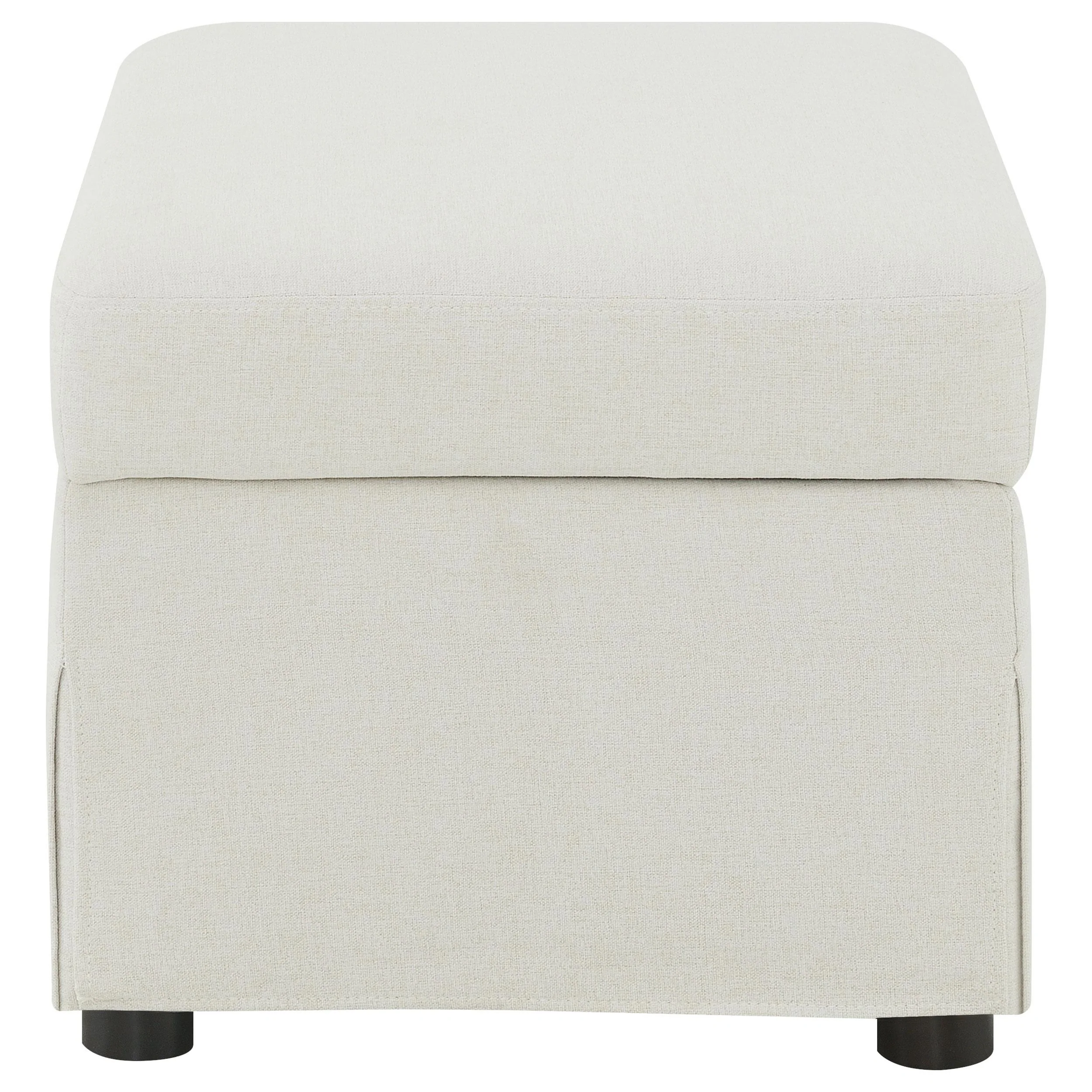 Winter Beige Upholstered Hydraulic Lift Top Storage Ottoman - Image 7