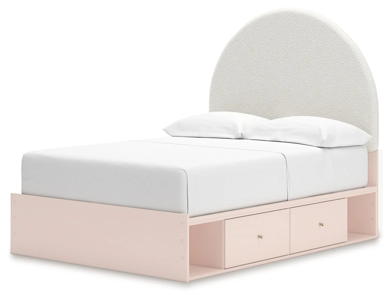 Wistenpine Blush Full Upholstered Panel Youth Bed with Storage (4 drawers) (Online Special Price) - Image 4