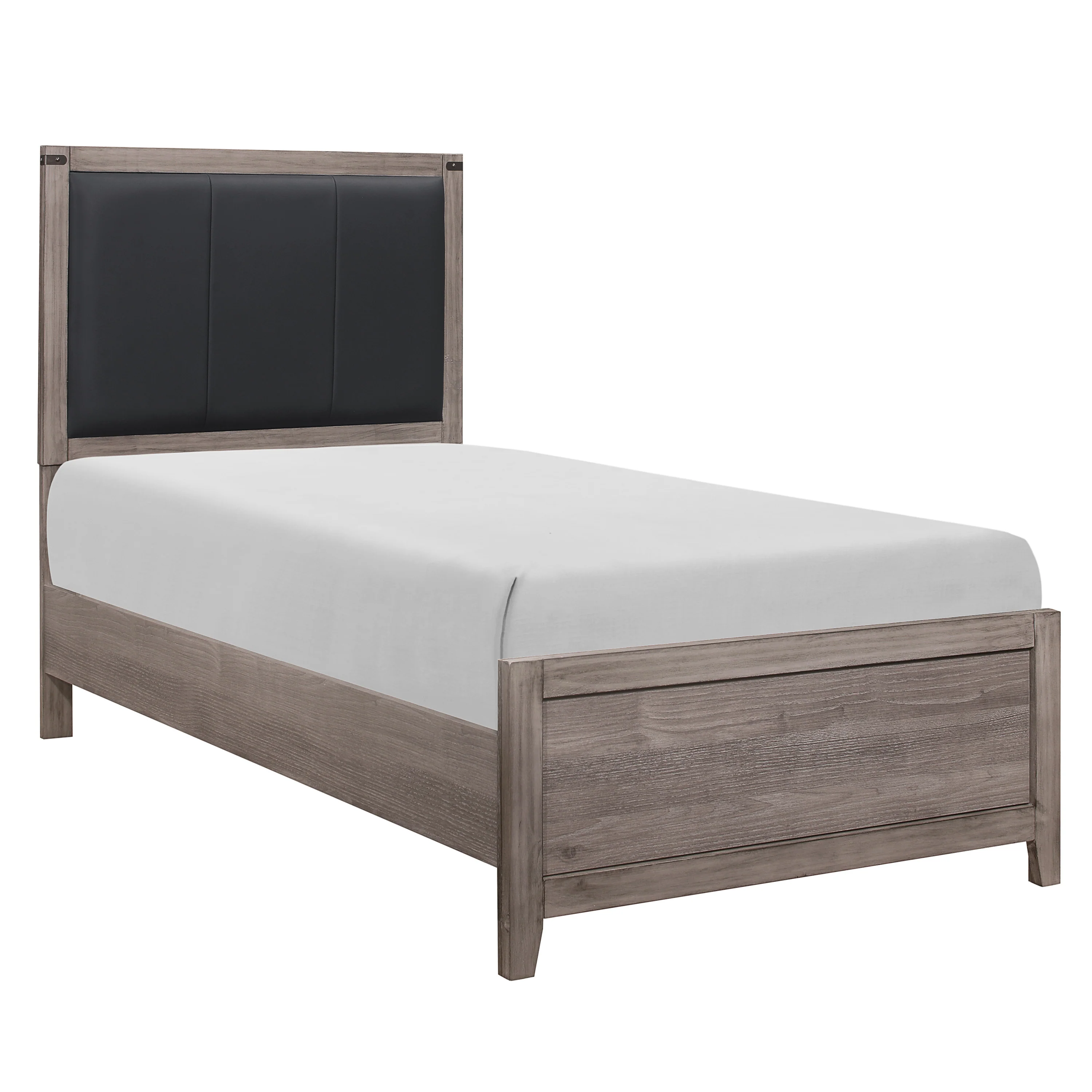Woodrow Brownish Gray 4-piece Twin Bedroom Set - Image 3