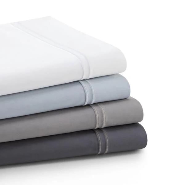 Woven Supima Charcoal Queen Pillowcase Set - Image 3