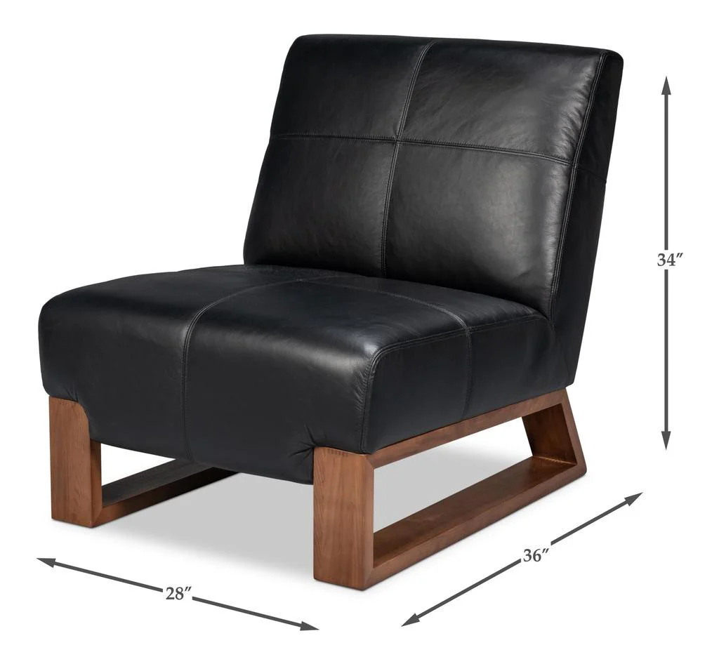 Wylam Black Leather Chair - Image 12