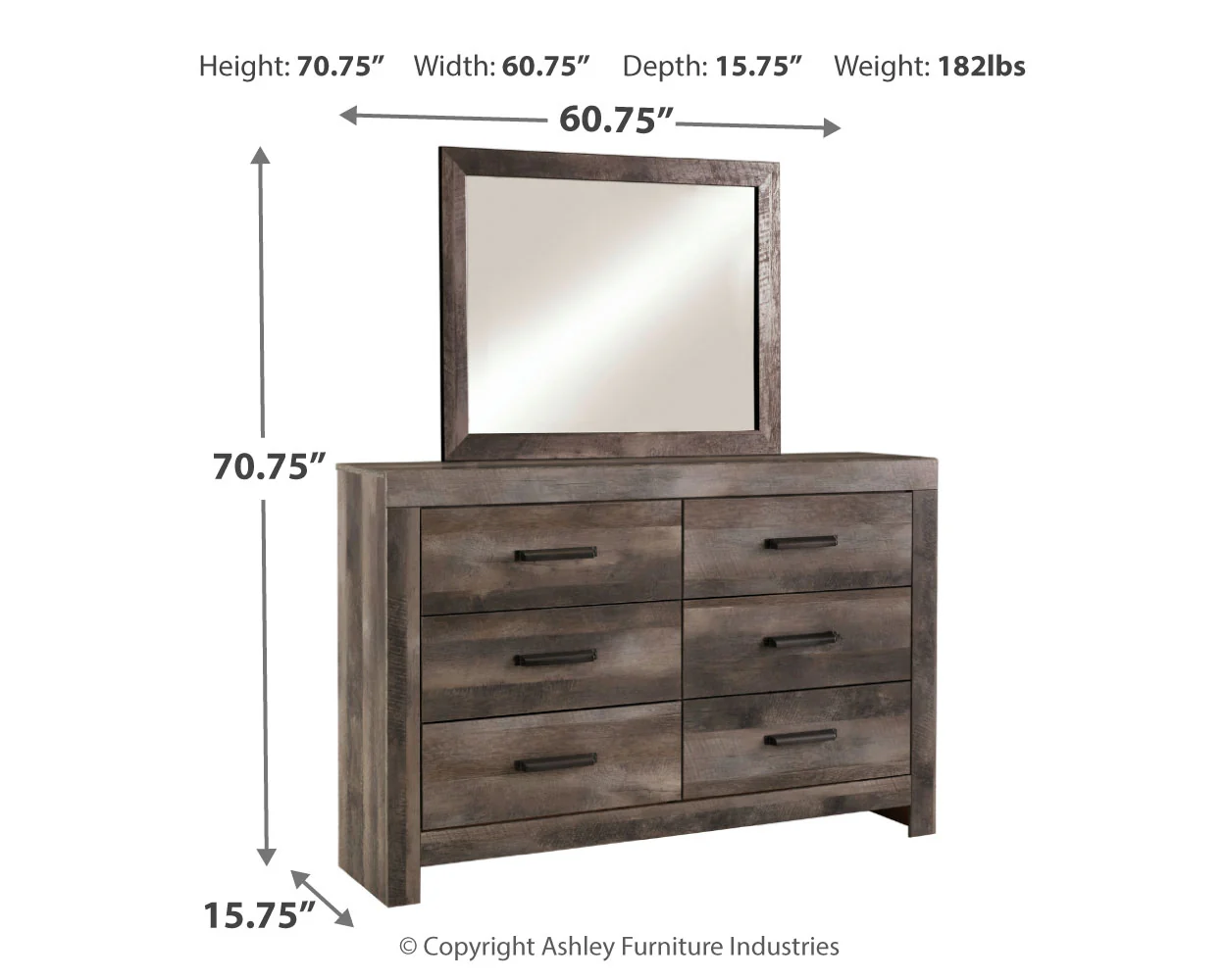 Wynnlow Gray Queen Panel Bed, Dresser and Mirror (Online Special Price) - Image 3