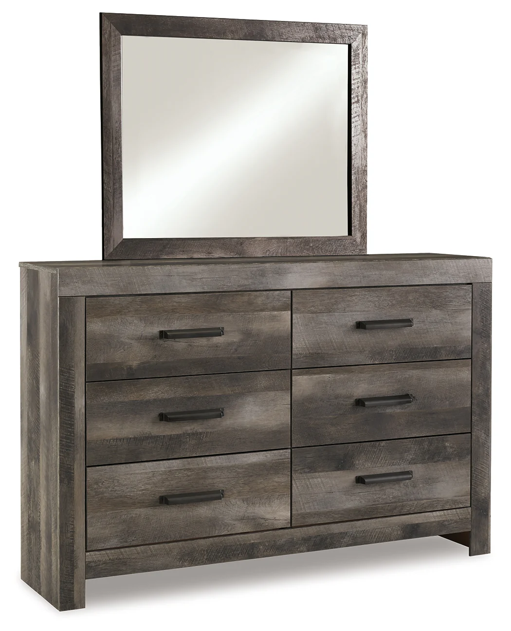 Wynnlow Gray Queen Upholstered Poster Bed, Dresser and Mirror - Image 2