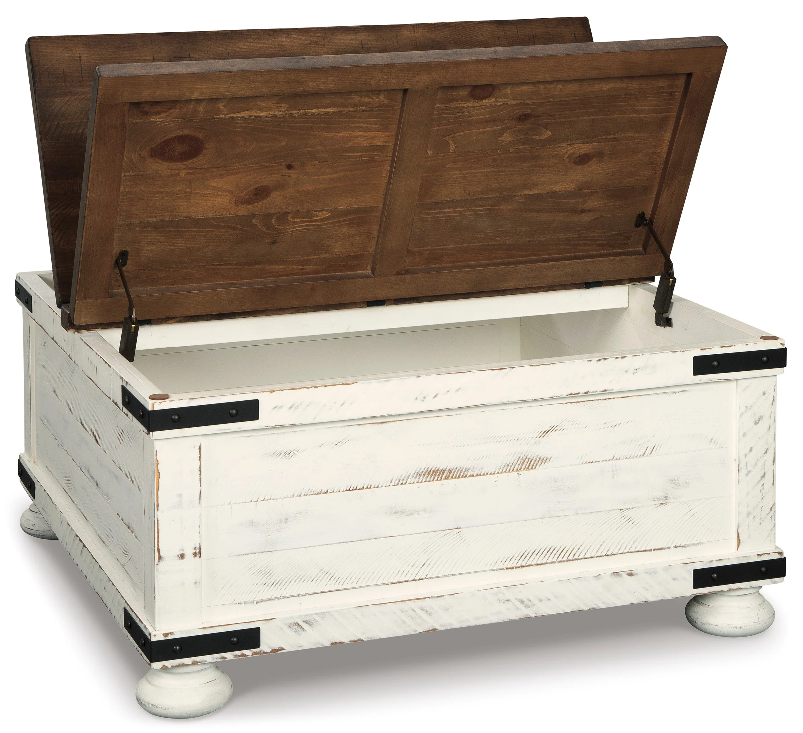 Wystfield White/Brown Cocktail Table with Storage (Online Special Price) - Image 6