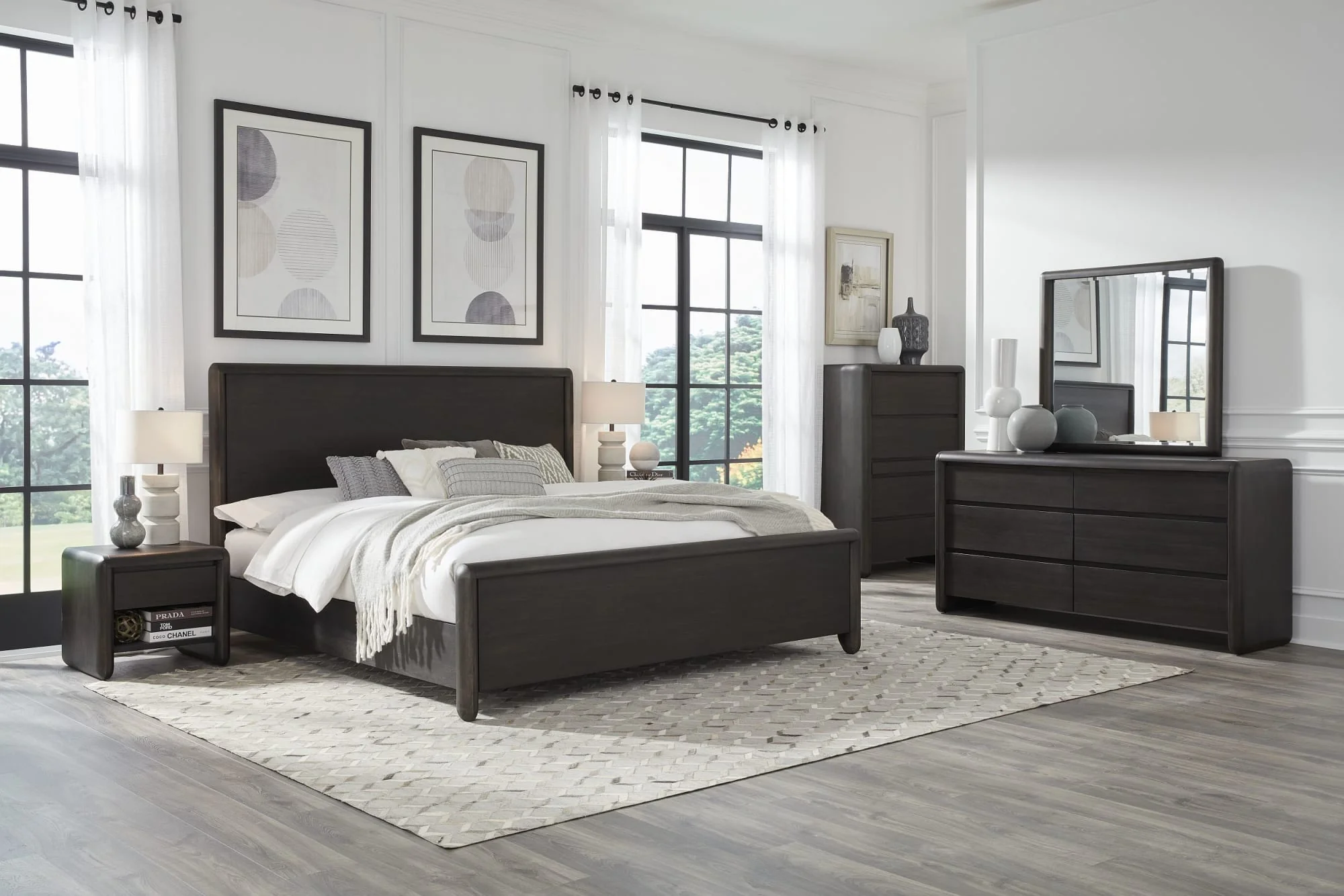 Xolani Jaguar One Drawer Acacia Wood Nightstand - Image 12