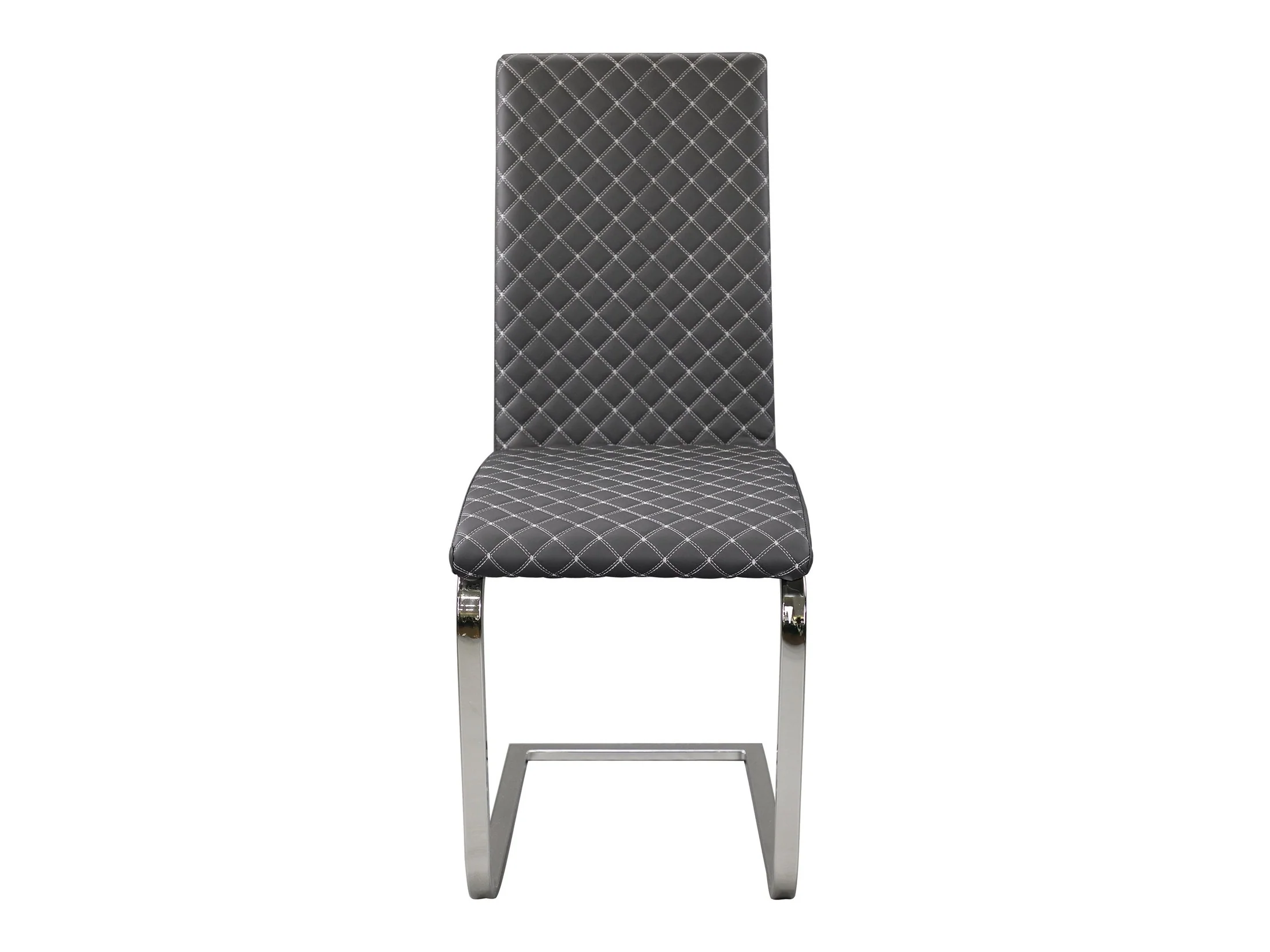 Yannis Chrome Metal/Gray Side Chair (Set of 2)