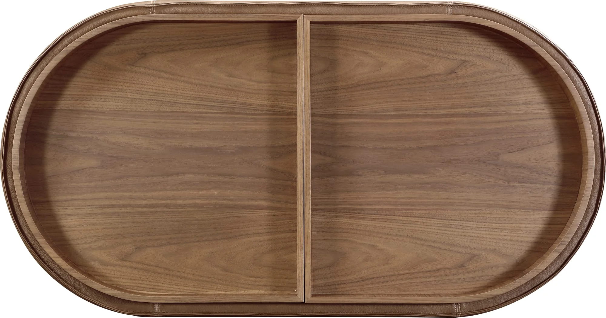 Yeal Sahara Leather Upholstered Storage Coffee Table with Wooden Tray Top and Casters - Image 8