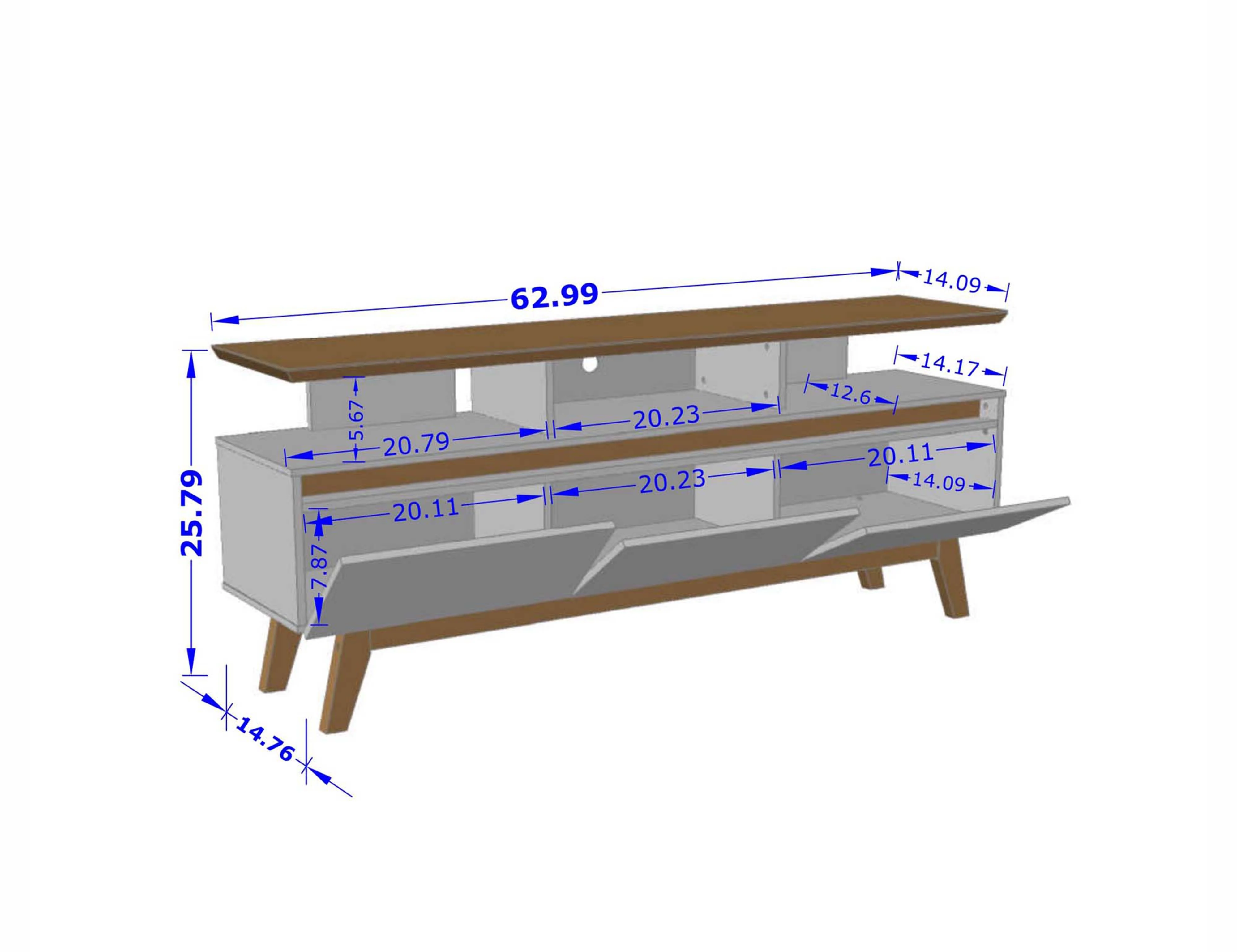 Yonkers 62.99 TV Stand in Off White and Cinnamon - Image 3