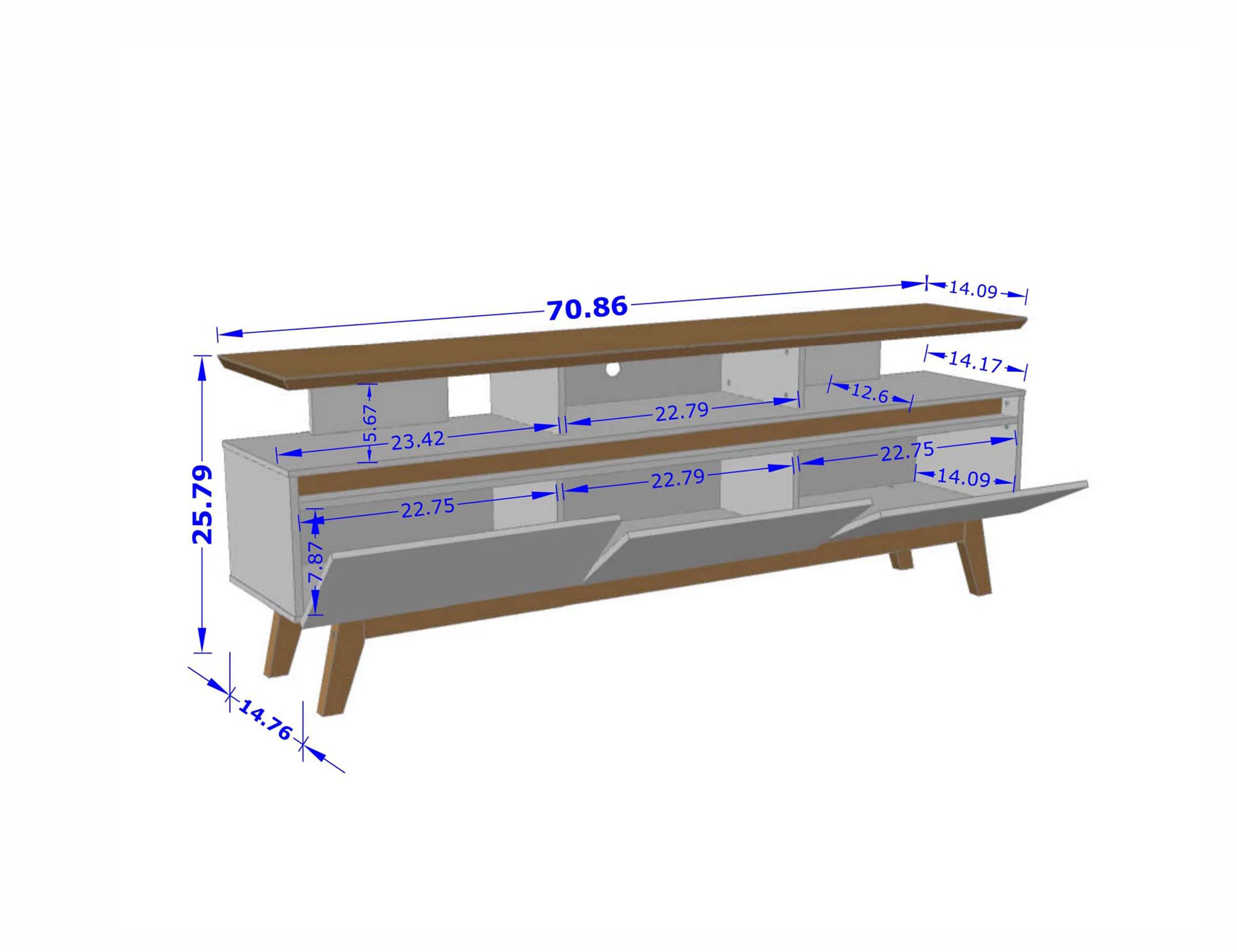 Yonkers 70.86 TV Stand in Rustic Brown - Image 3