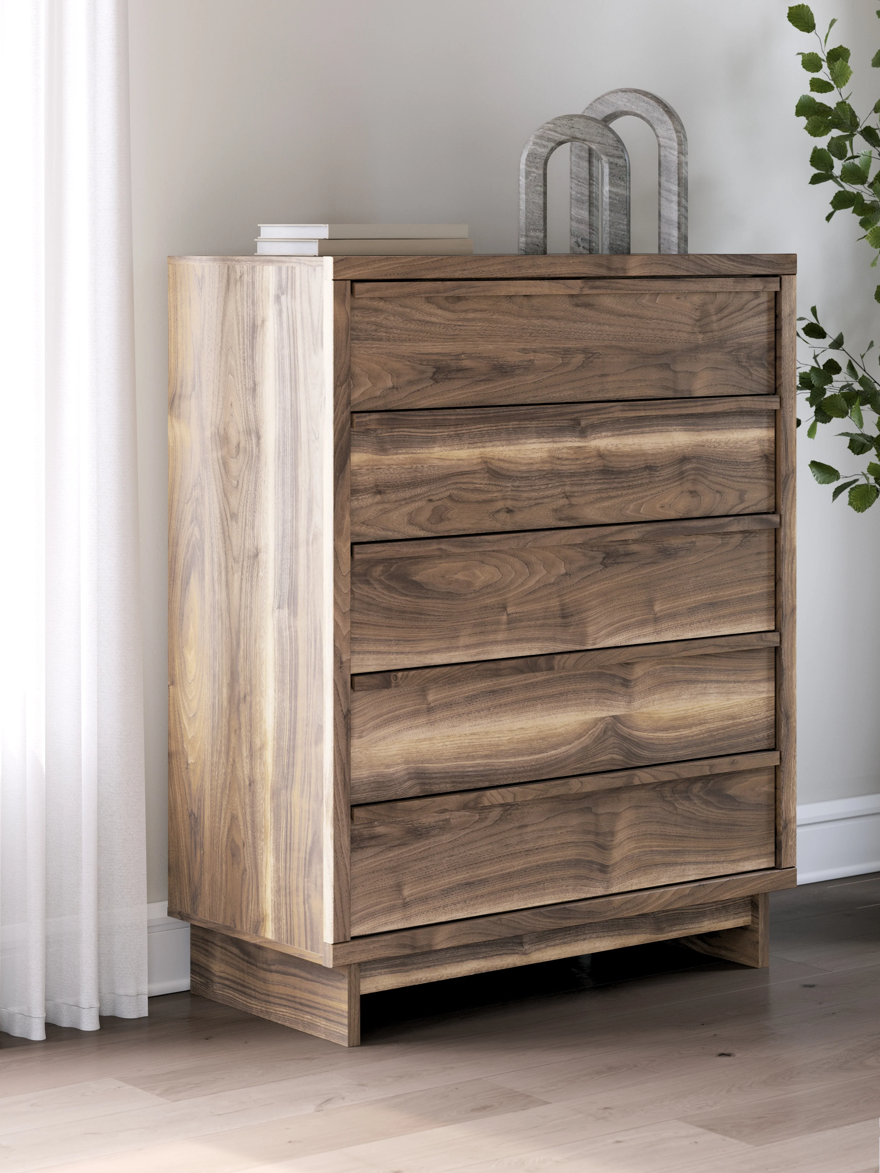 Zadilyn Brown Wide Chest of Drawers - Image 2