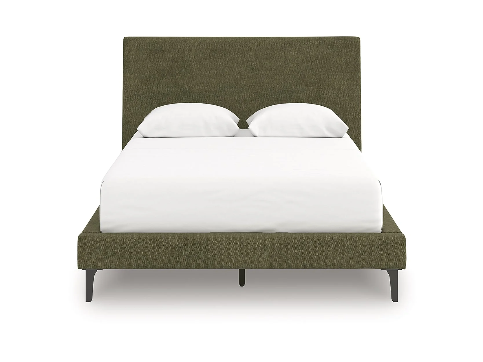 Zadilyn Sage Green Queen Upholstered Bed with Roll Slats (Online Special Price)