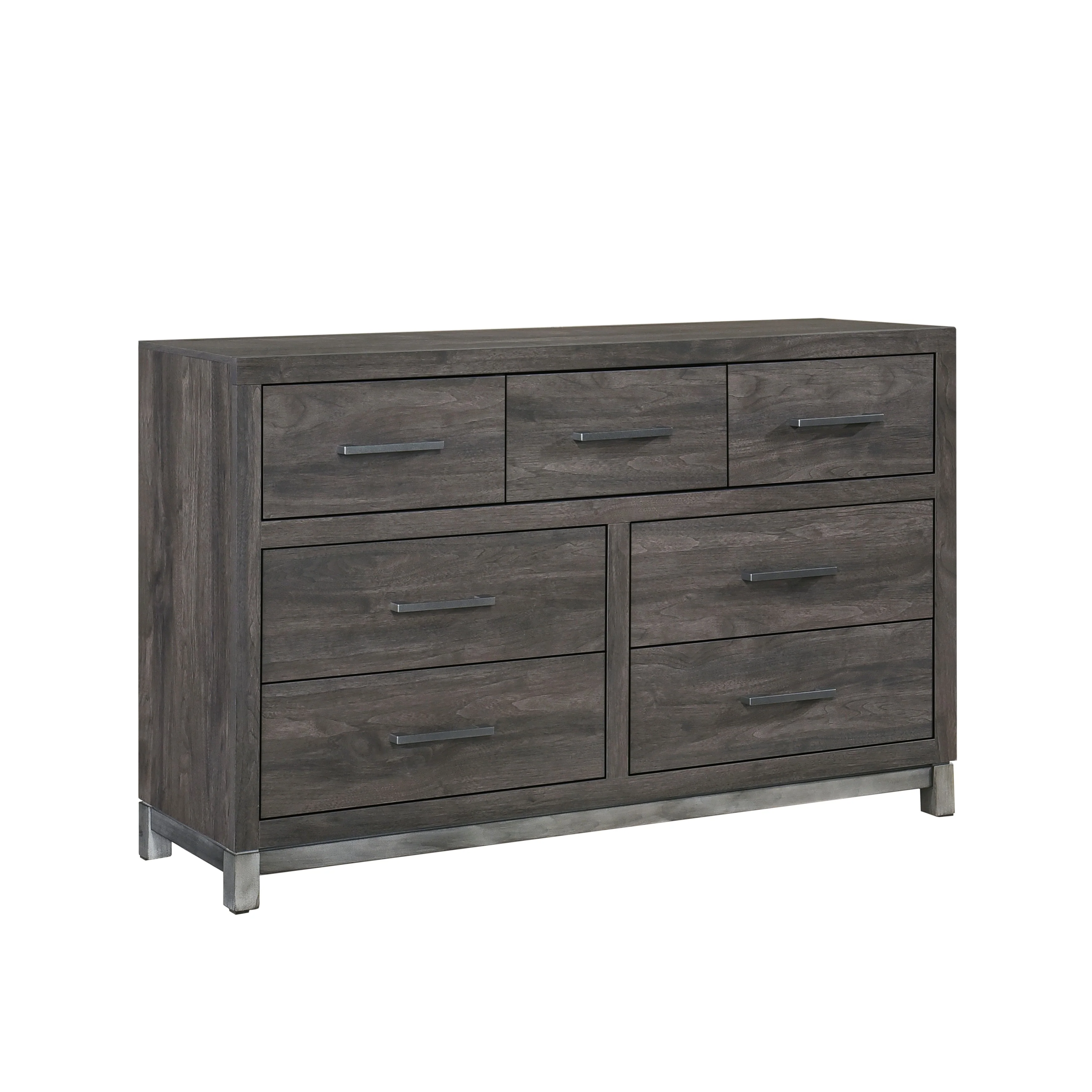 Zephyr Brownish Gray/Antique Silver 4-Piece Queen Bedroom Set - Image 9