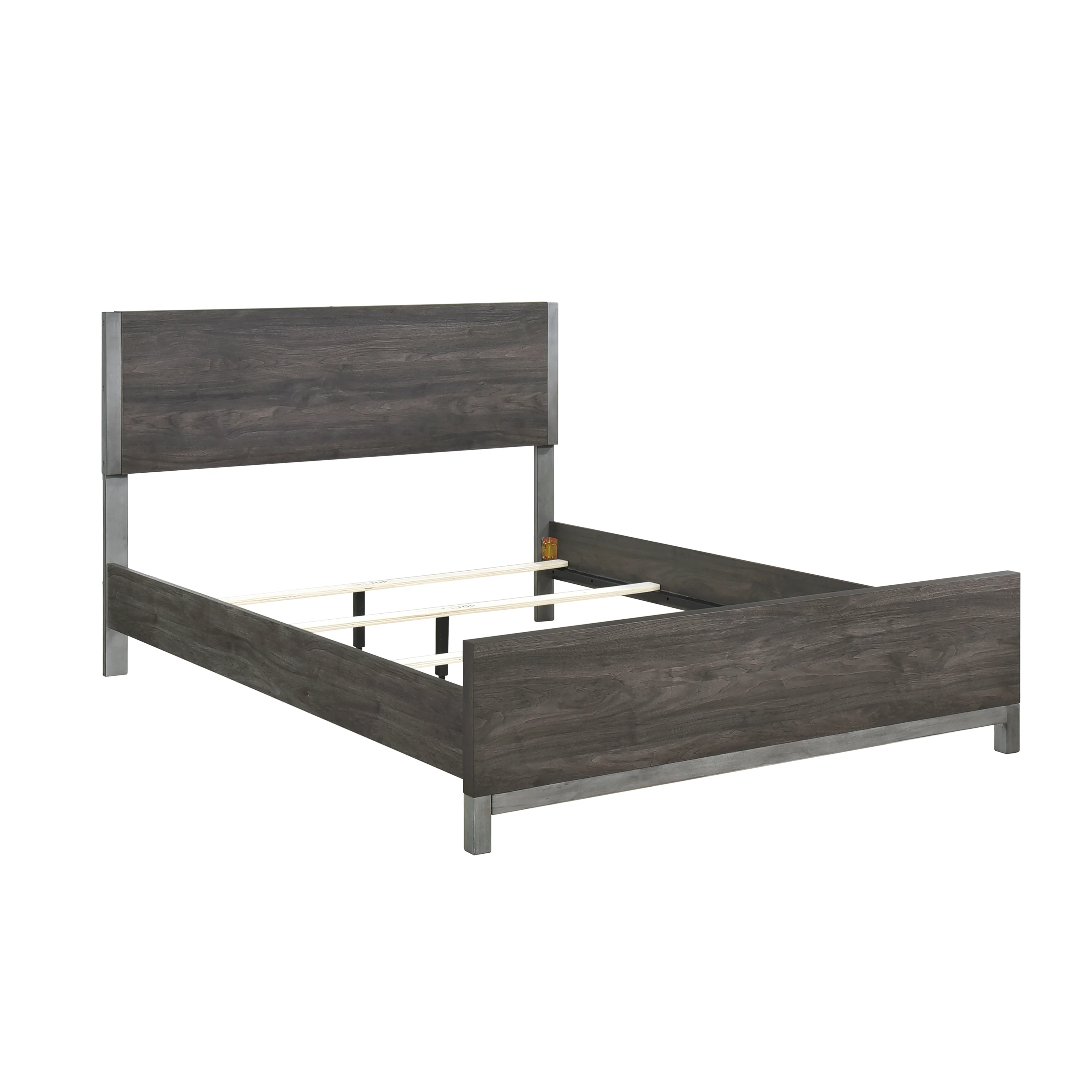 Zephyr Brownish Gray/Antique Silver 5-Piece Queen Bedroom Set - Image 5